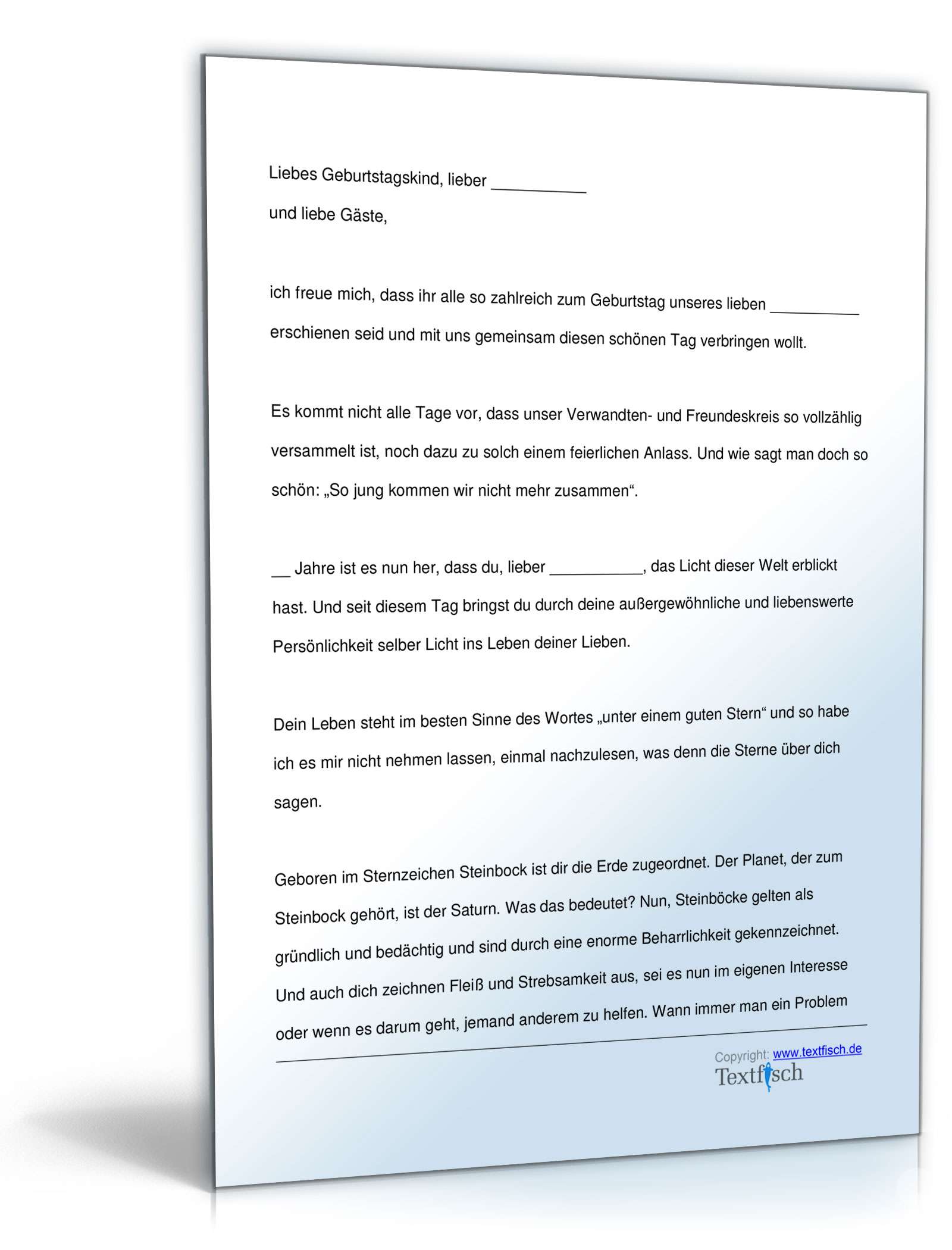 Geburtstagsrede Sternzeichen Steinbock (männlich)   PDF. Seite: 2