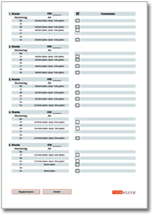 Lauf-Trainingsplan für Anfänger (30 min. durchjoggen) Excel