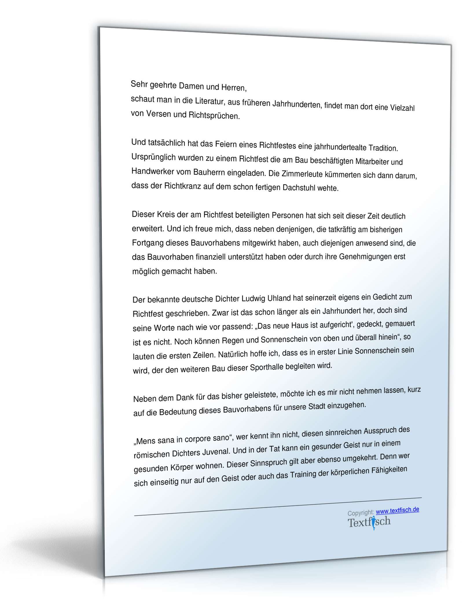 Richtfest einer Sporthalle  PDF. Seite: 2