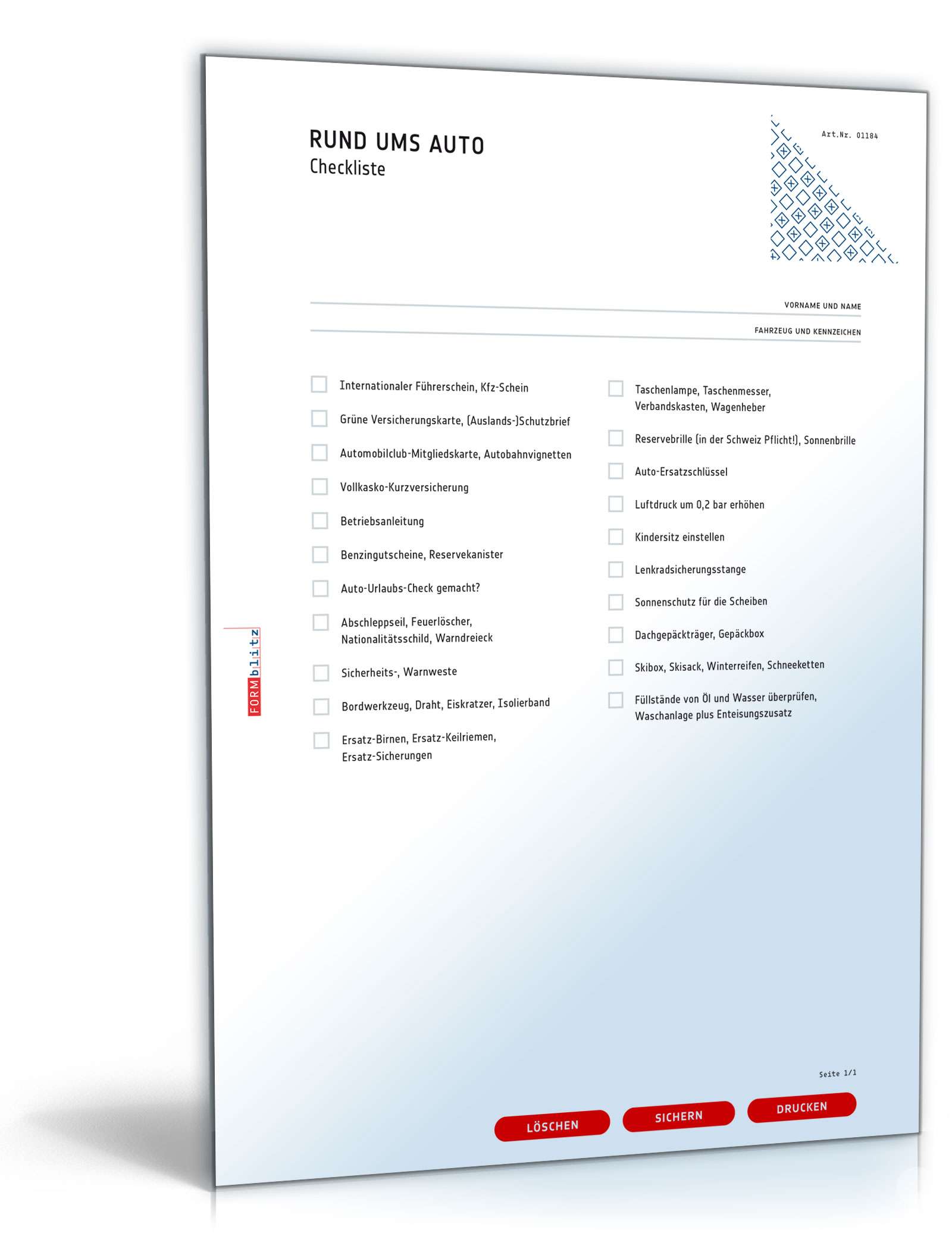 Checkliste - Rund ums Auto PDF