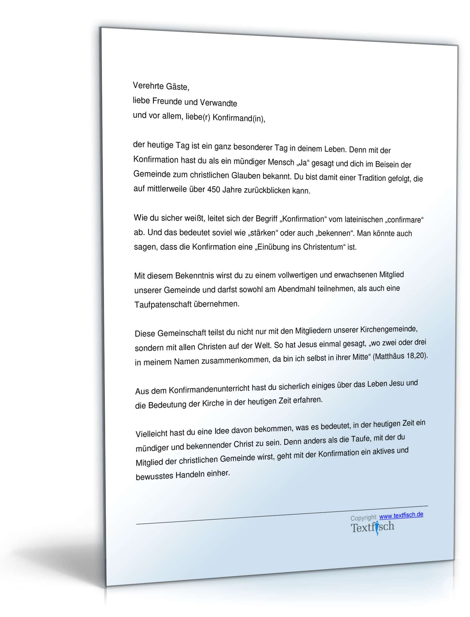 Rede zur Konfirmation PDF. Seite: 2