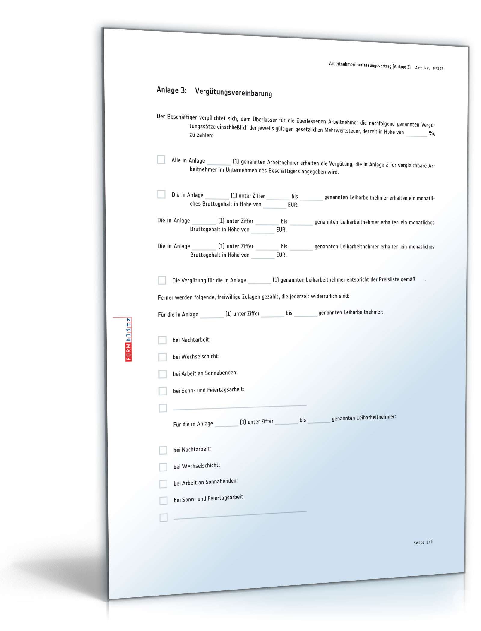 Arbeitnehmerüberlassungsvertrag PDF. Seite: 8