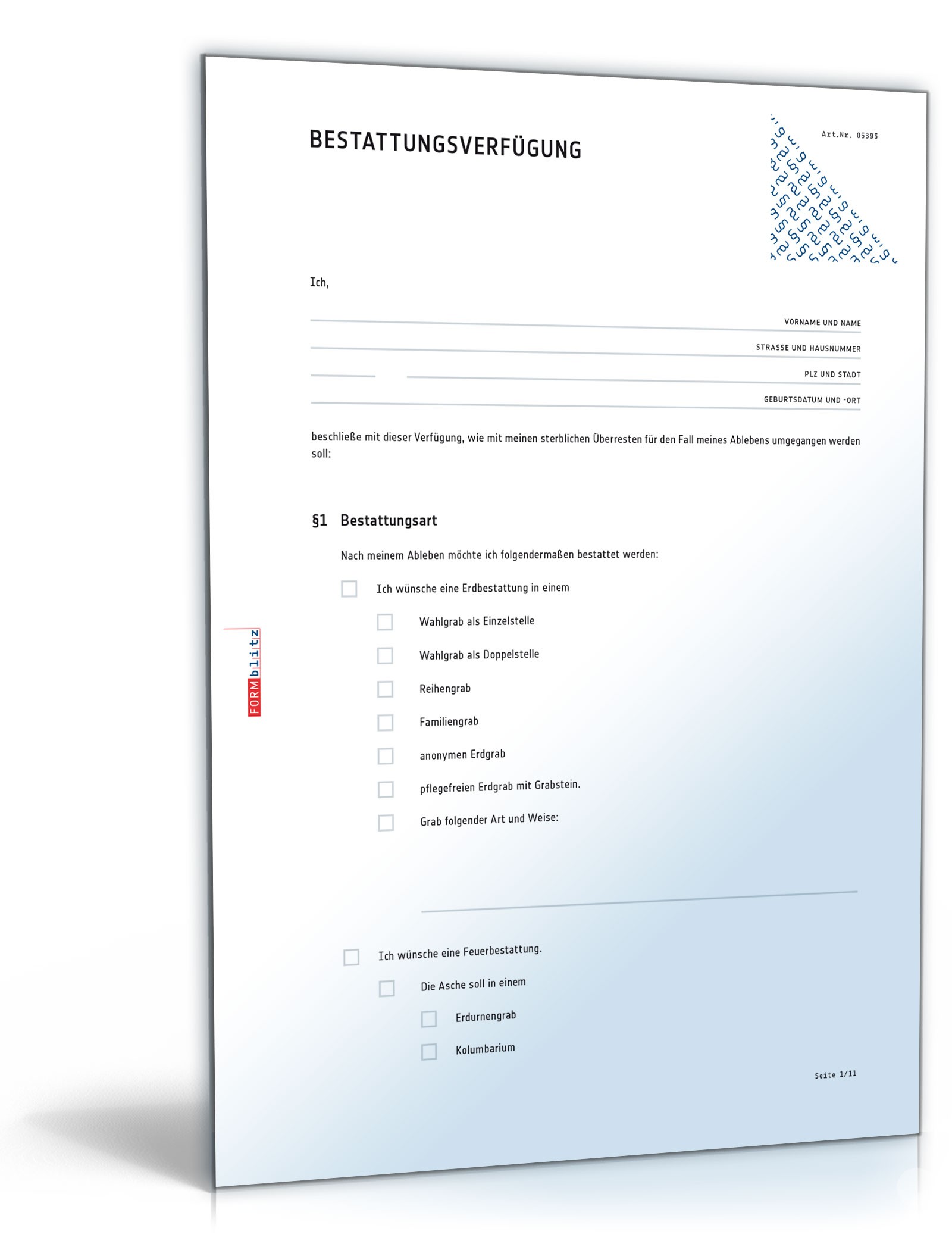 Bestattungsverfügung PDF