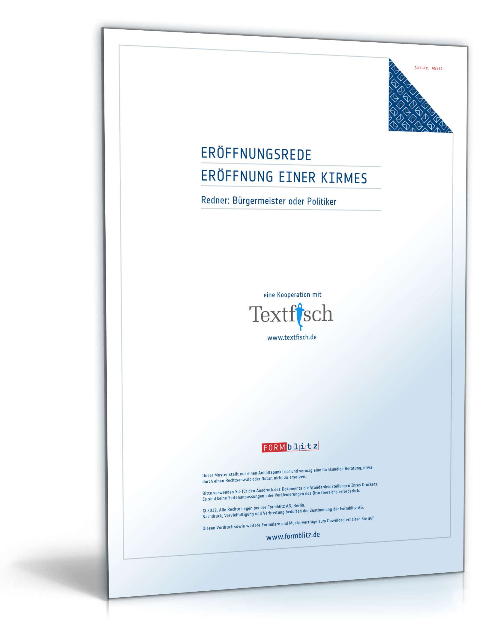 Eröffnungsrede - Eröffnung einer Kirmes  PDF