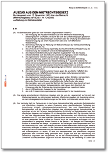 Auszug aus dem Mietrechtsgesetz Word