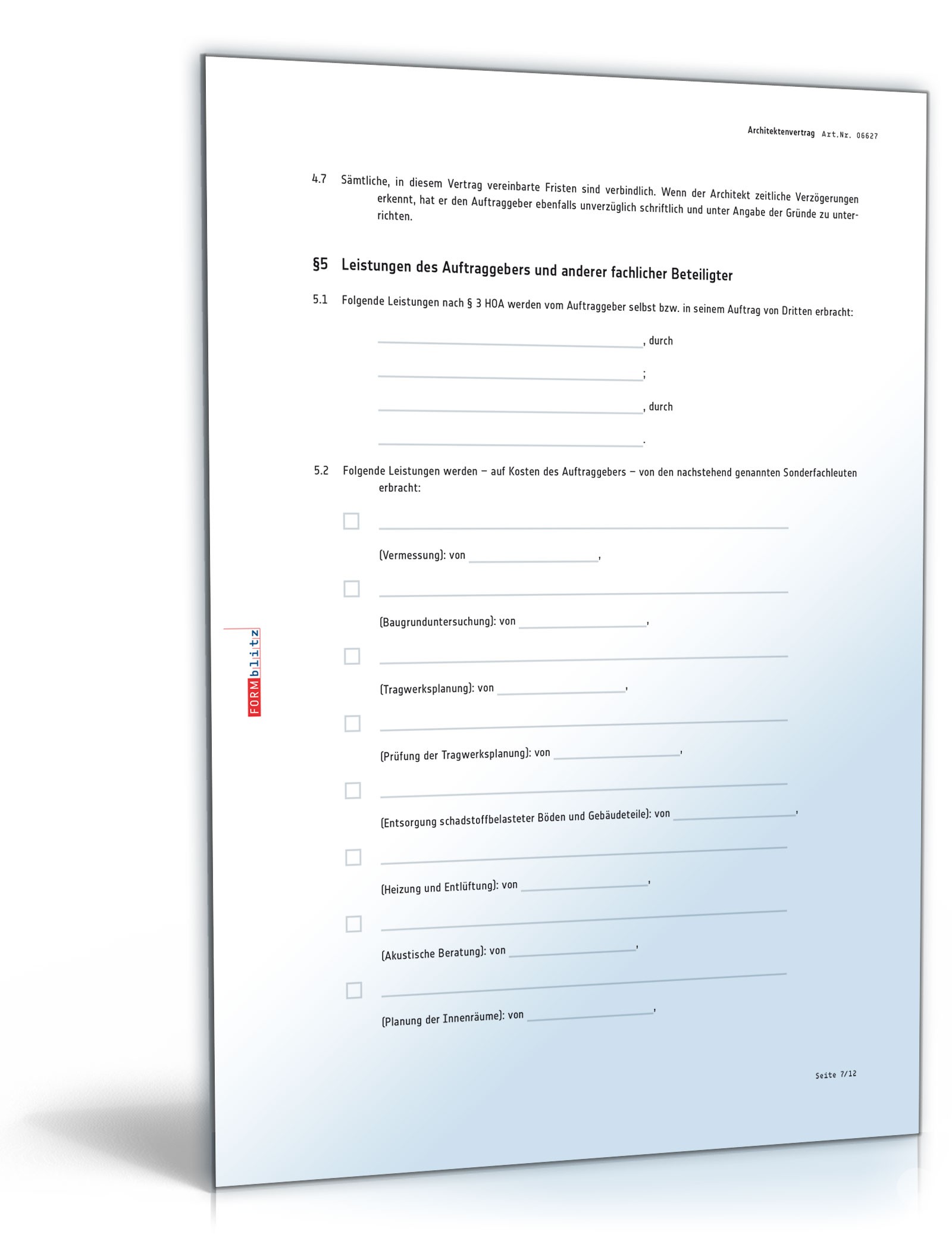 Architektenvertrag PDF. Seite: 7