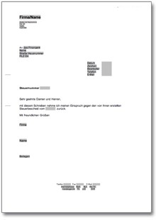 Zurücknahme der Beschwerde gegen einen Steuerbescheid Word