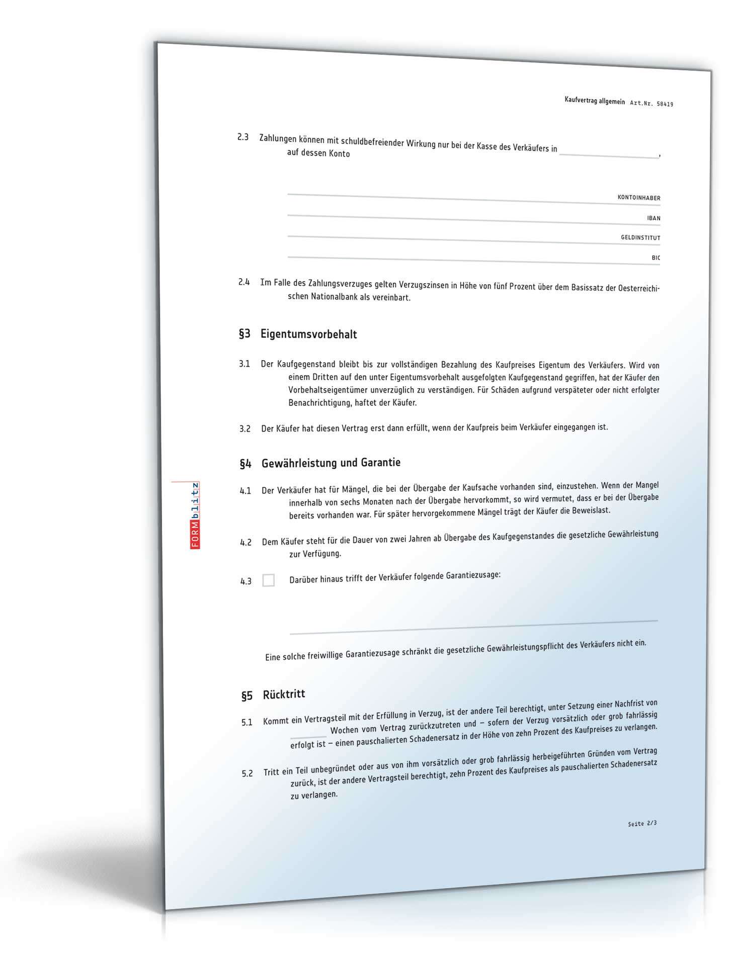 Kaufvertrag allgemein (B2C) PDF. Seite: 2