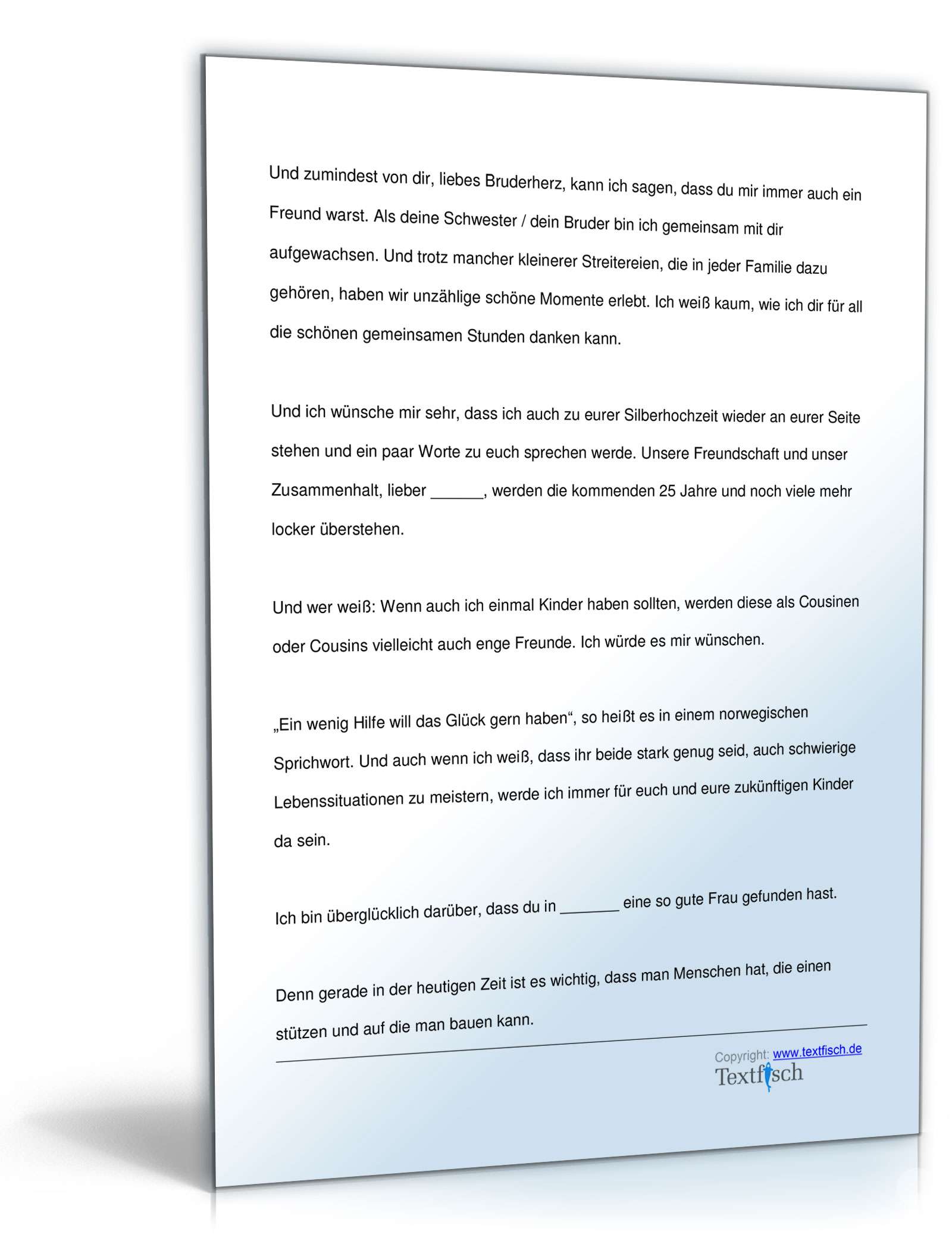 Hochzeitsrede (Bruder oder Schwester des Bräutigams) PDF. Seite: 5