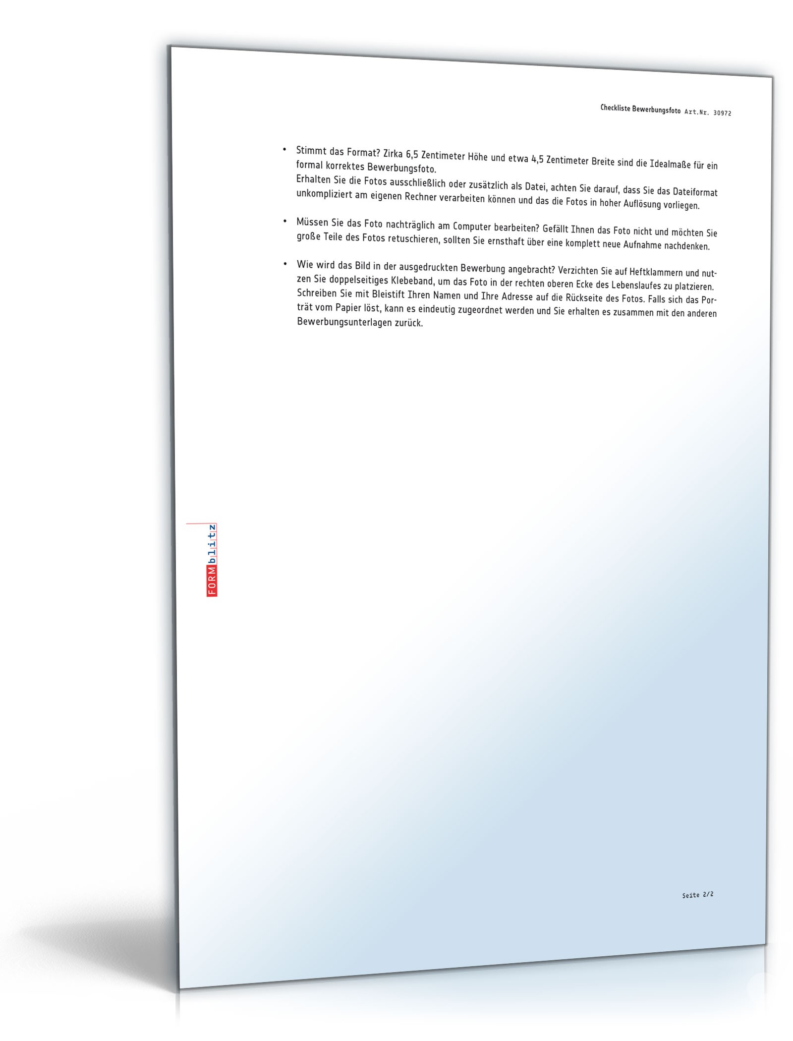 Checkliste Bewerbungsfoto PDF. Seite: 2