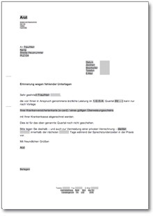 Erinnerung an eine noch nachzureichende Krankenversichertenkarte (e-card) Word