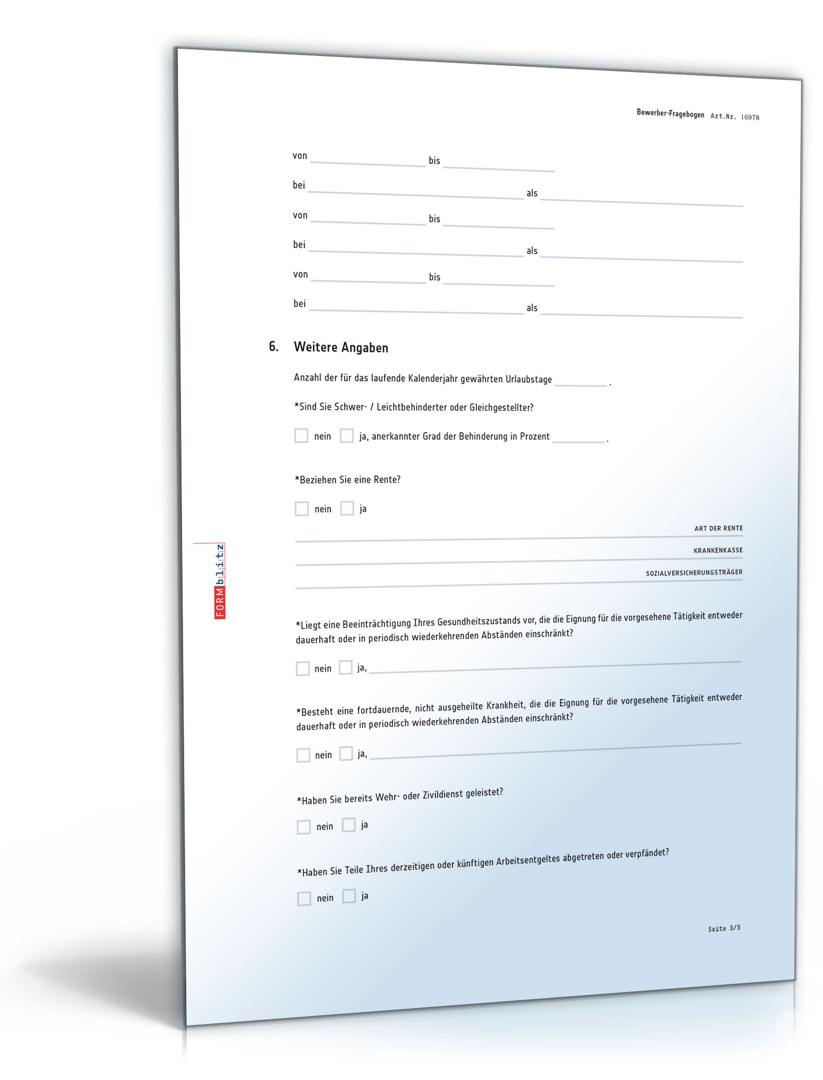 Bewerber-Fragebogen PDF. Seite: 3