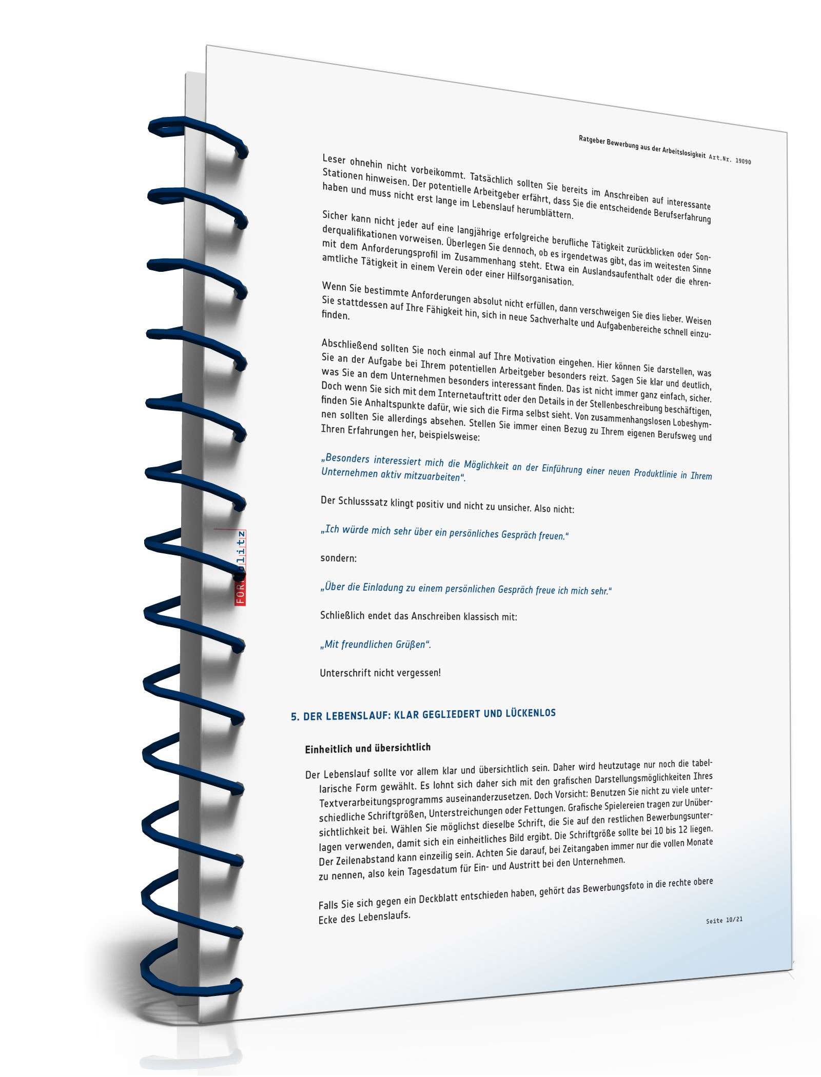 Ratgeber Bewerbung aus der Arbeitslosigkeit PDF. Seite: 11