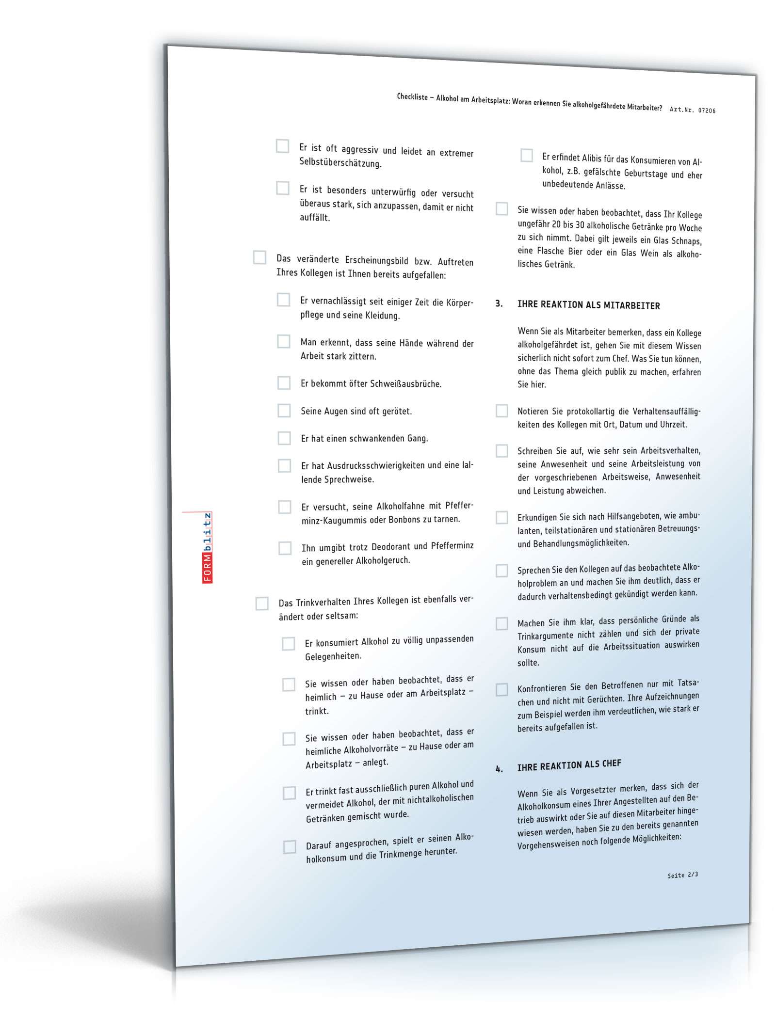 Alkohol am Arbeitsplatz: Woran erkennen Sie alkoholgefährdete Mitarbeiter? PDF. Seite: 2