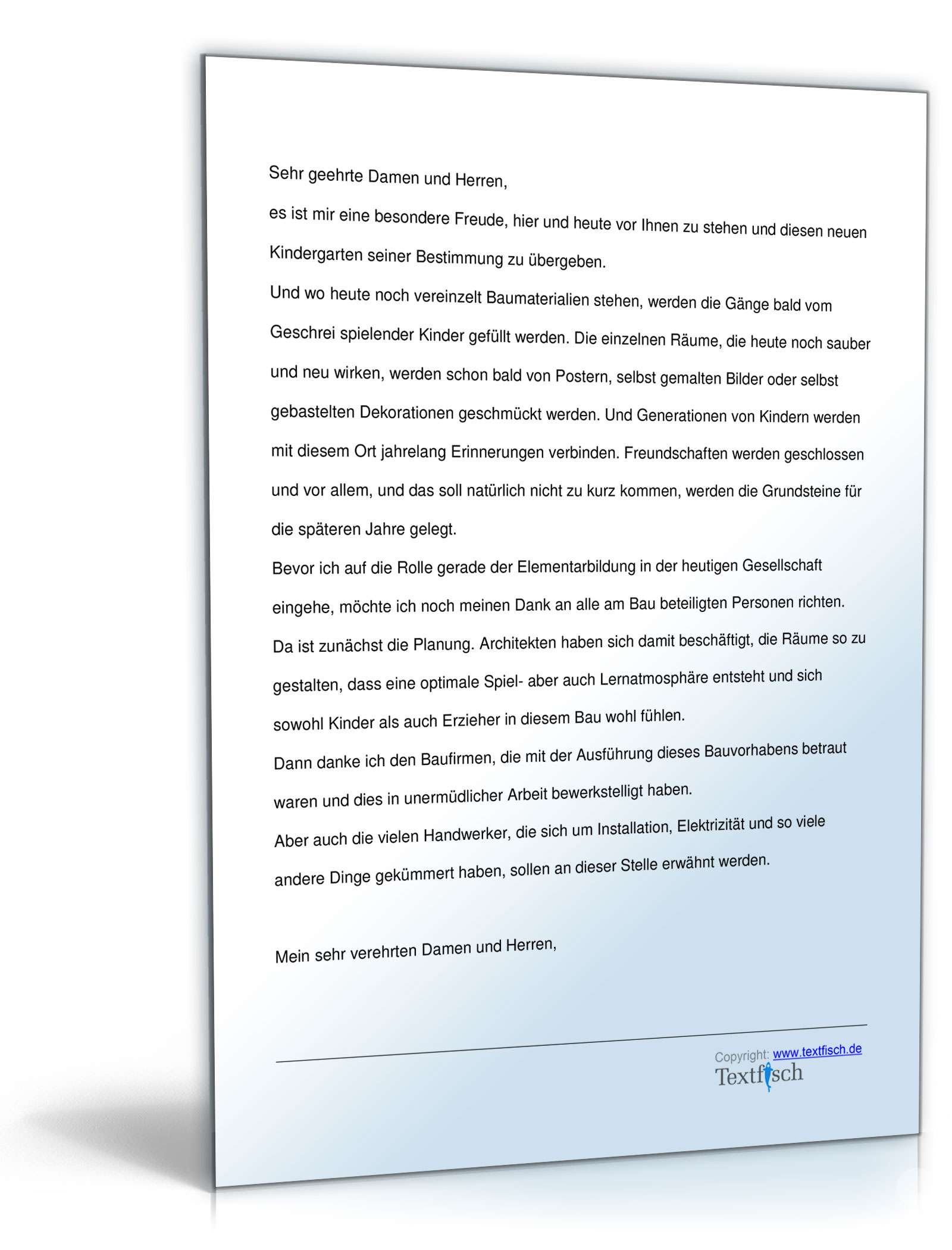 Eröffnungsrede - Einweihung eines Kindergartens PDF. Seite: 2