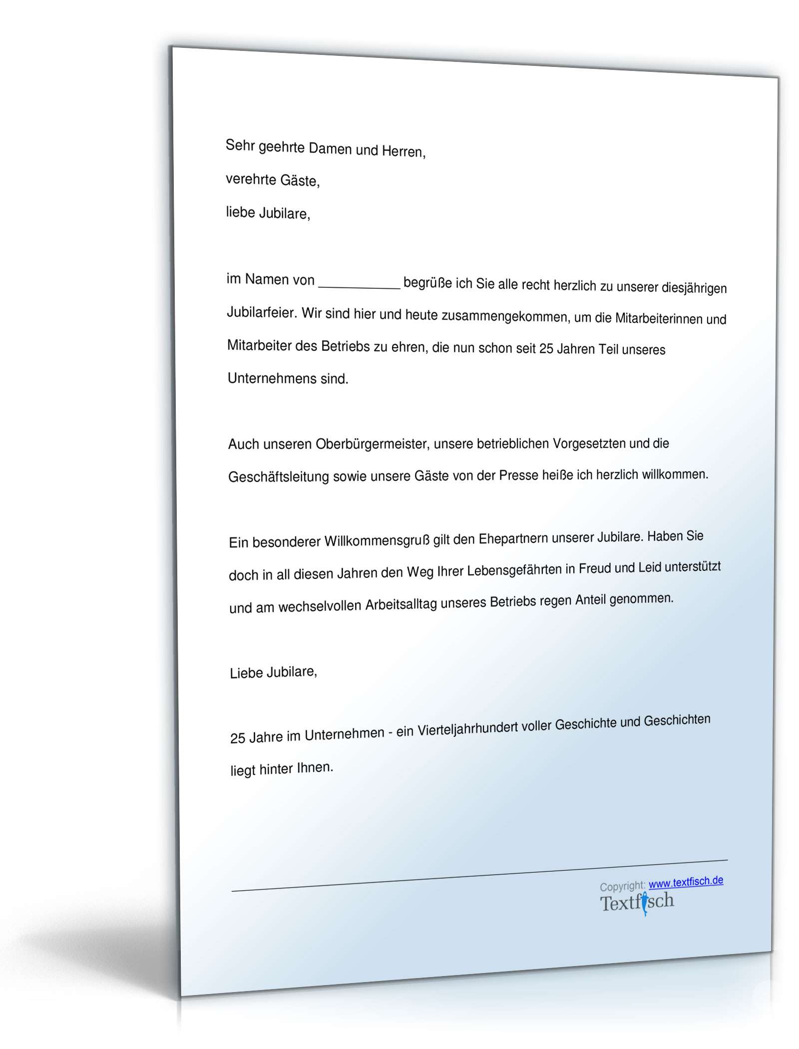 Jubiläumsrede - Zugehörigkeit zu einer Firma PDF. Seite: 2