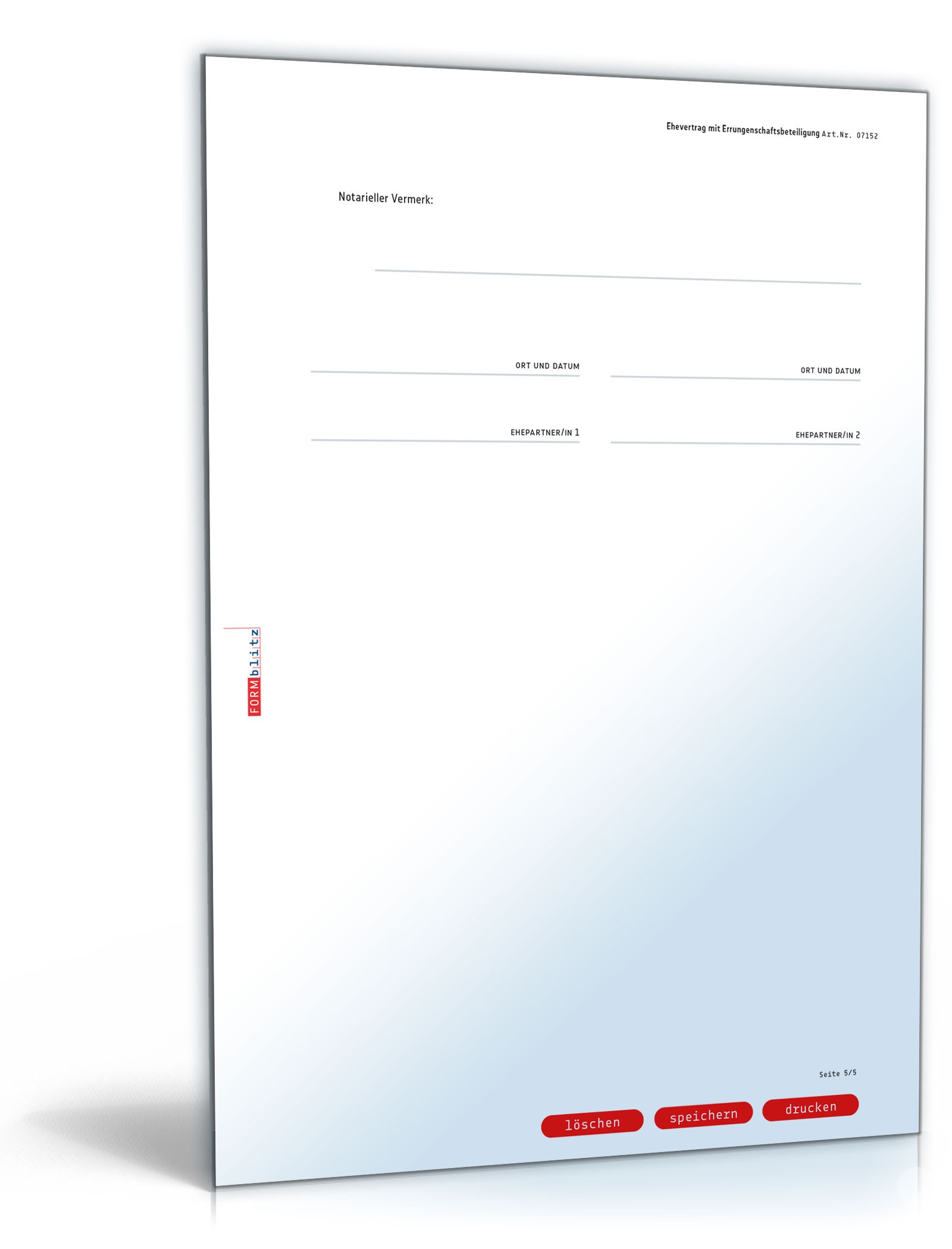 Ehevertrag mit Errungenschaftsbeteiligung PDF. Seite: 5