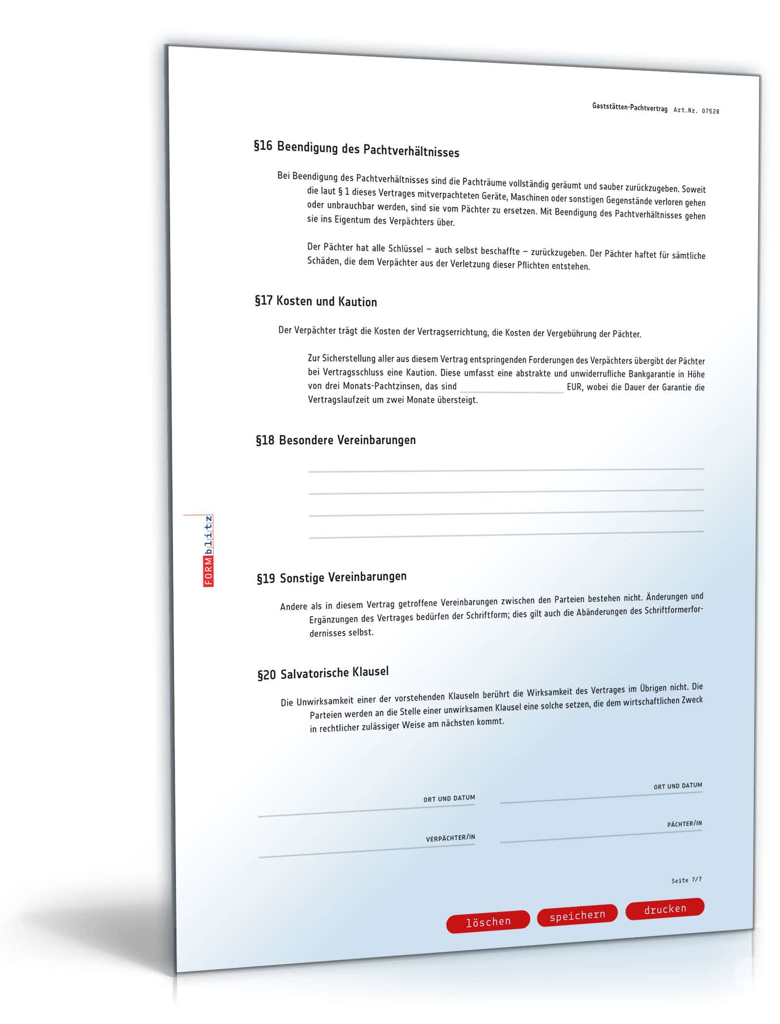 Gaststättenpachtvertrag PDF. Seite: 7