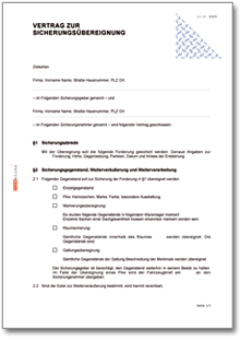 Vertrag zur Sicherungsübereignung Word