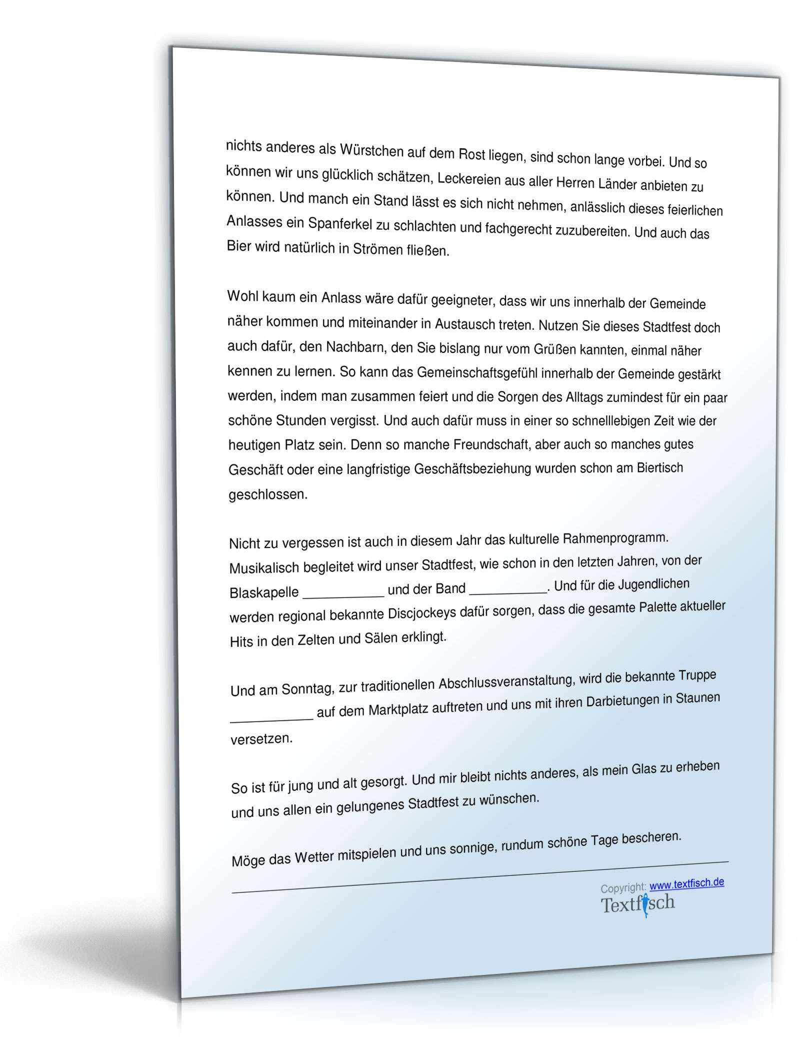 Eröffnungsrede - Eröffnung eines Stadtfestes PDF. Seite: 3