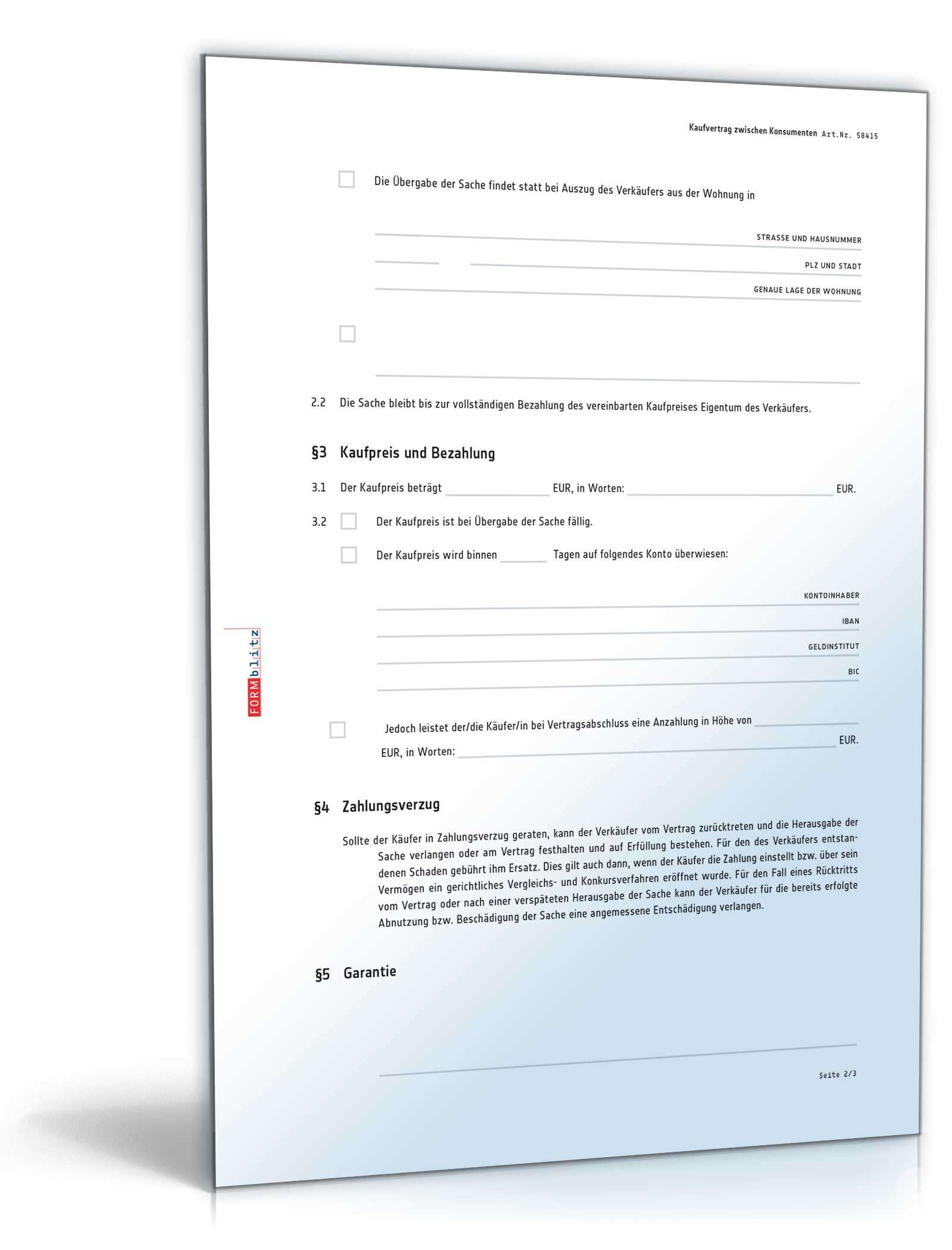 Kaufvertrag allgemein Word. Seite: 3