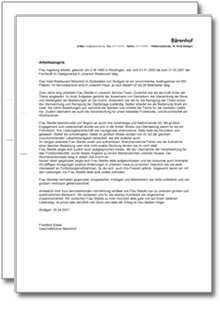 Dienstzeugnis-Paket (Fachkraft im Gastgewerbe) Excel