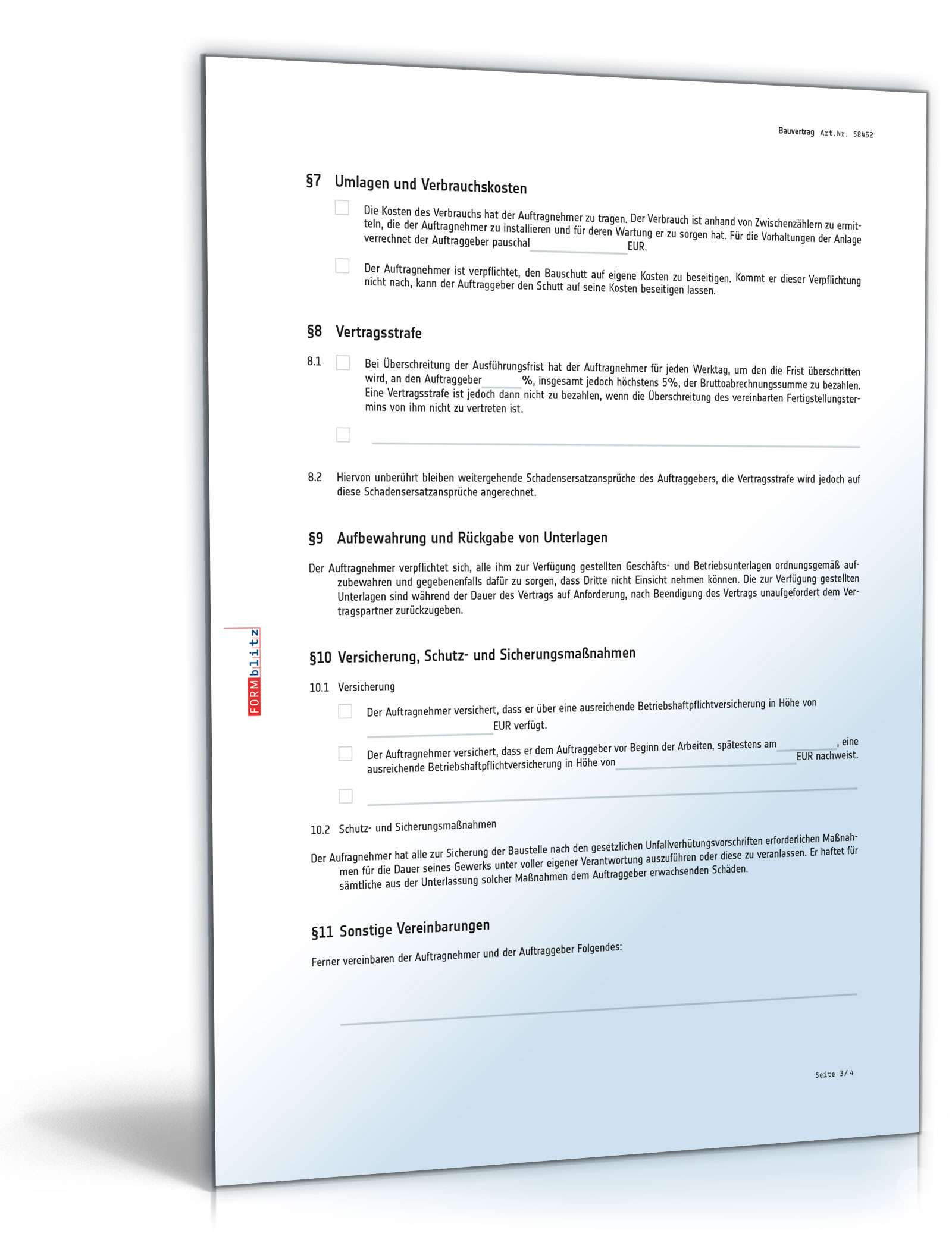 Bauvertrag PDF. Seite: 3