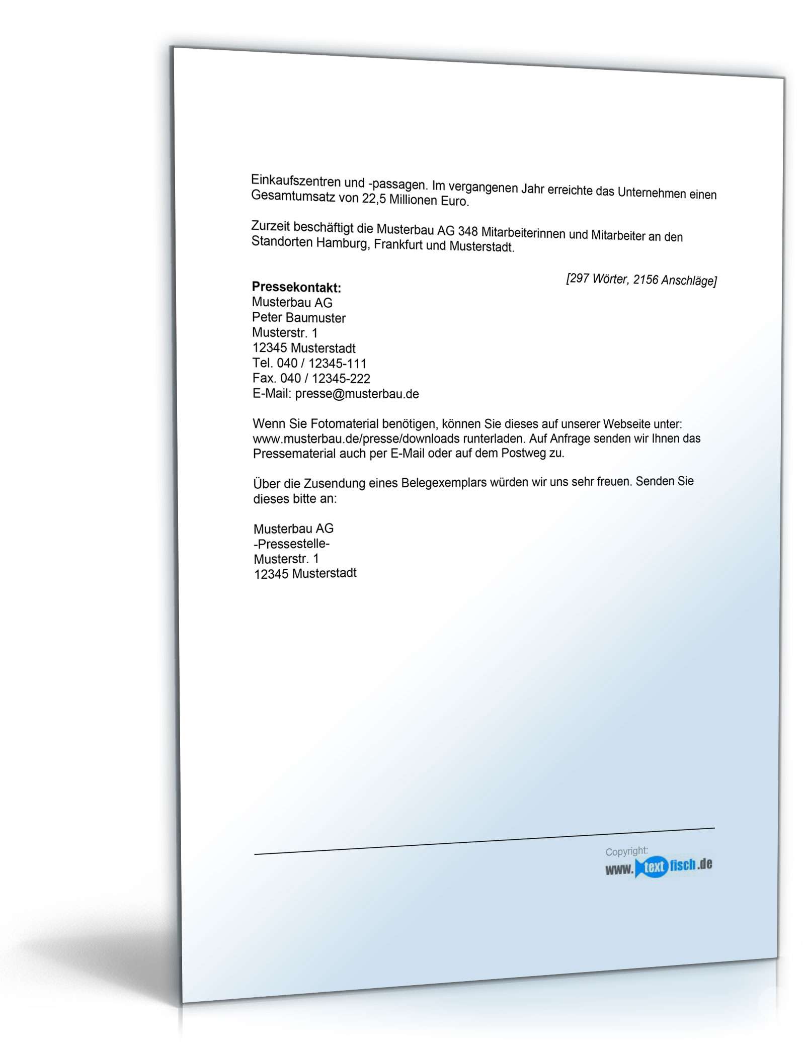 Pressemitteilung über Bau eines neuen Einkaufszentrums (Bauherr) PDF. Seite: 2