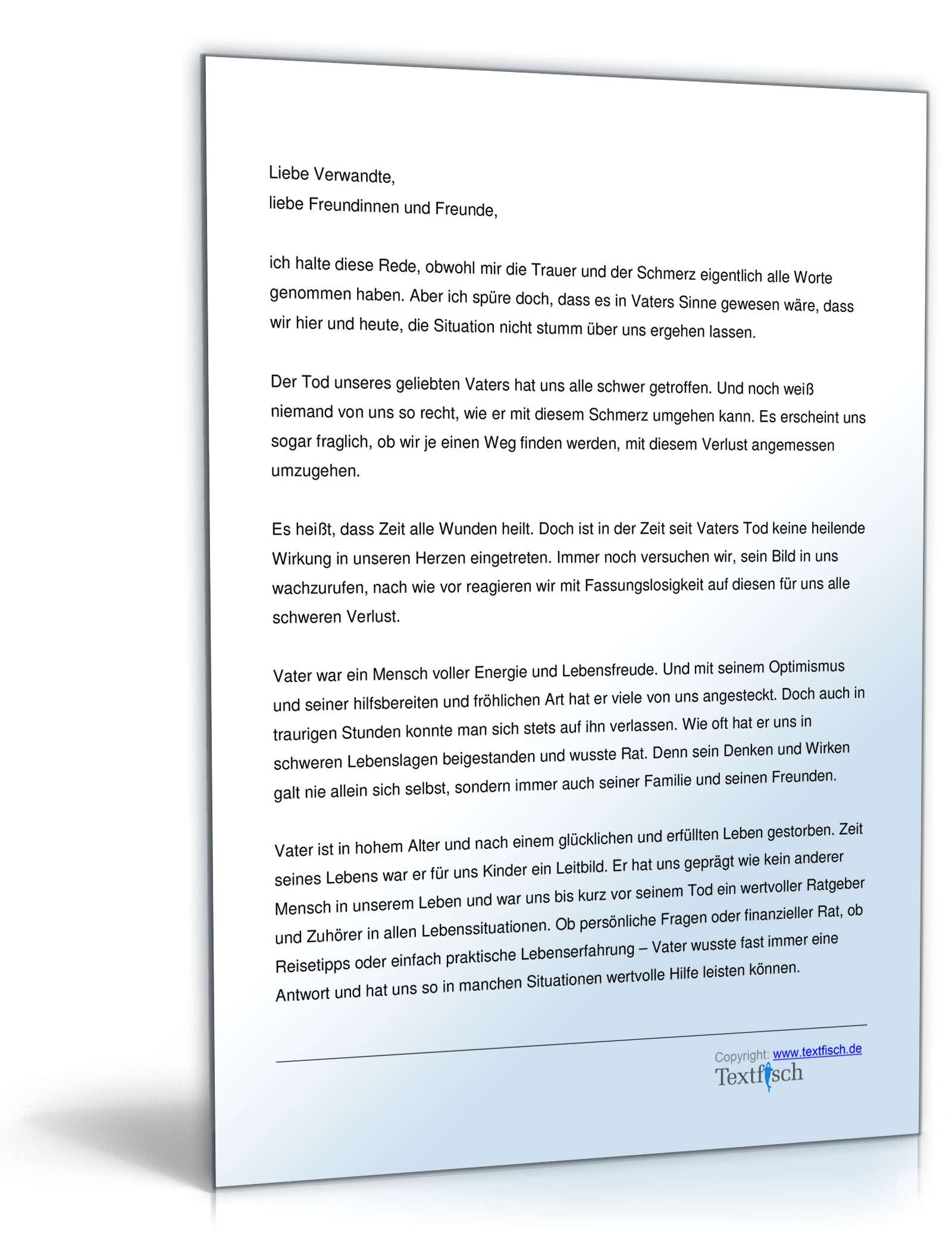 Trauerrede für den Vater PDF. Seite: 2