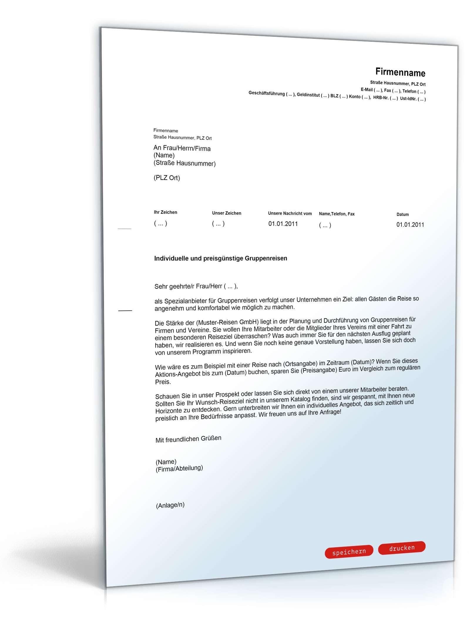 Werbebrief für einen Busreiseveranstalter PDF