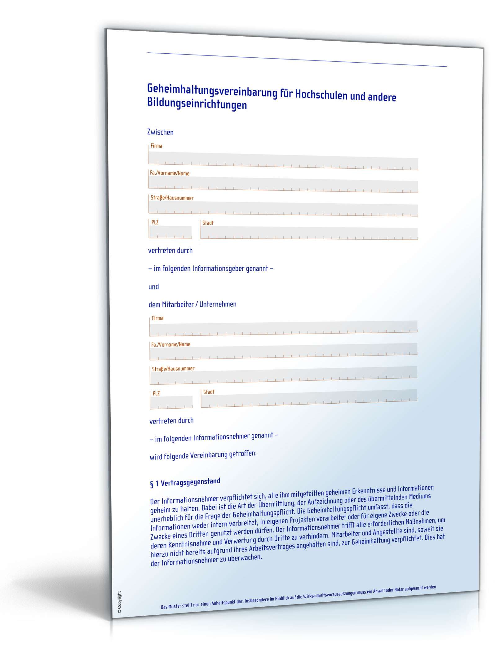 Geheimhaltungsvereinbarung PDF