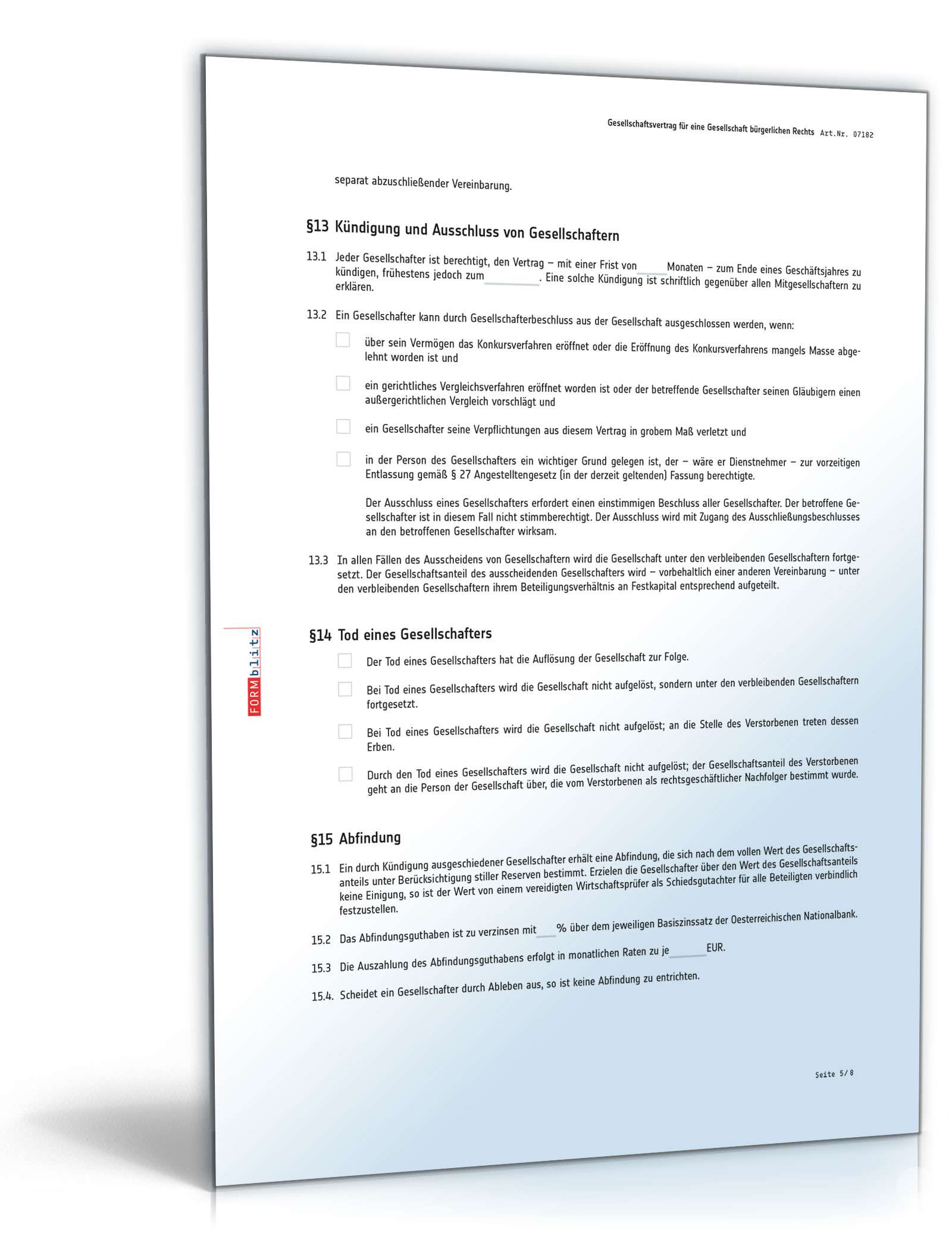 Gesellschaftsvertrag PDF. Seite: 5