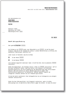 Abmahnung wegen "Abwohnen" einer Kaution Word