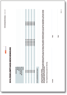Schlüssel-Empfangsbescheinigung für Mieter Excel