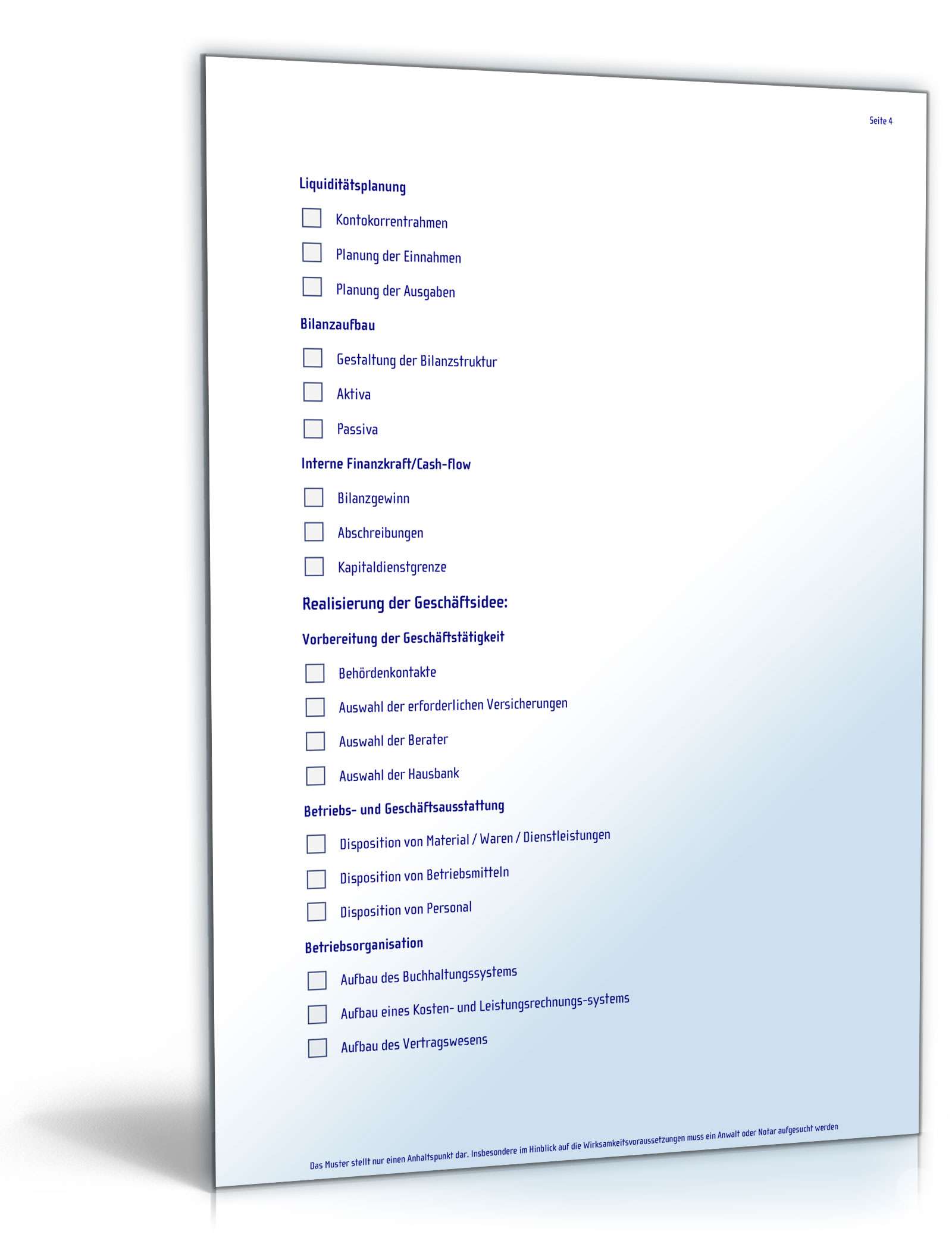 Checkliste zur Selbstständigkeit aus Anstellung PDF. Seite: 4