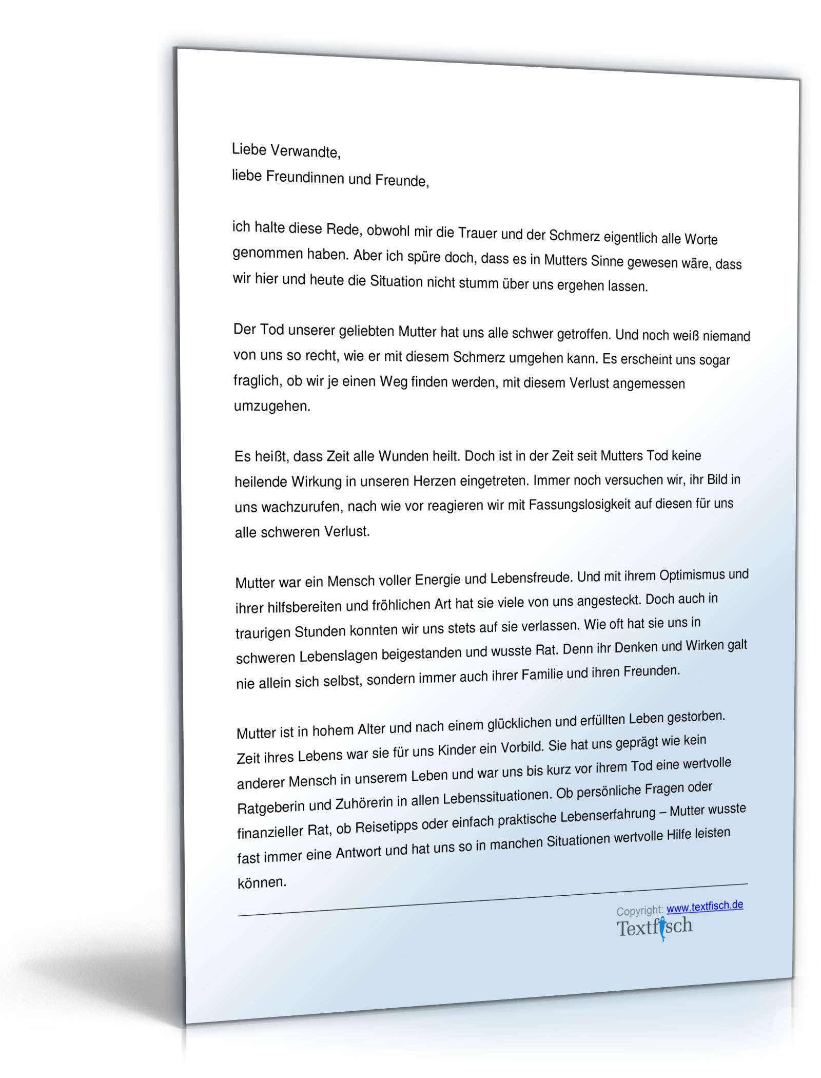 Trauerrede für die Mutter PDF. Seite: 2