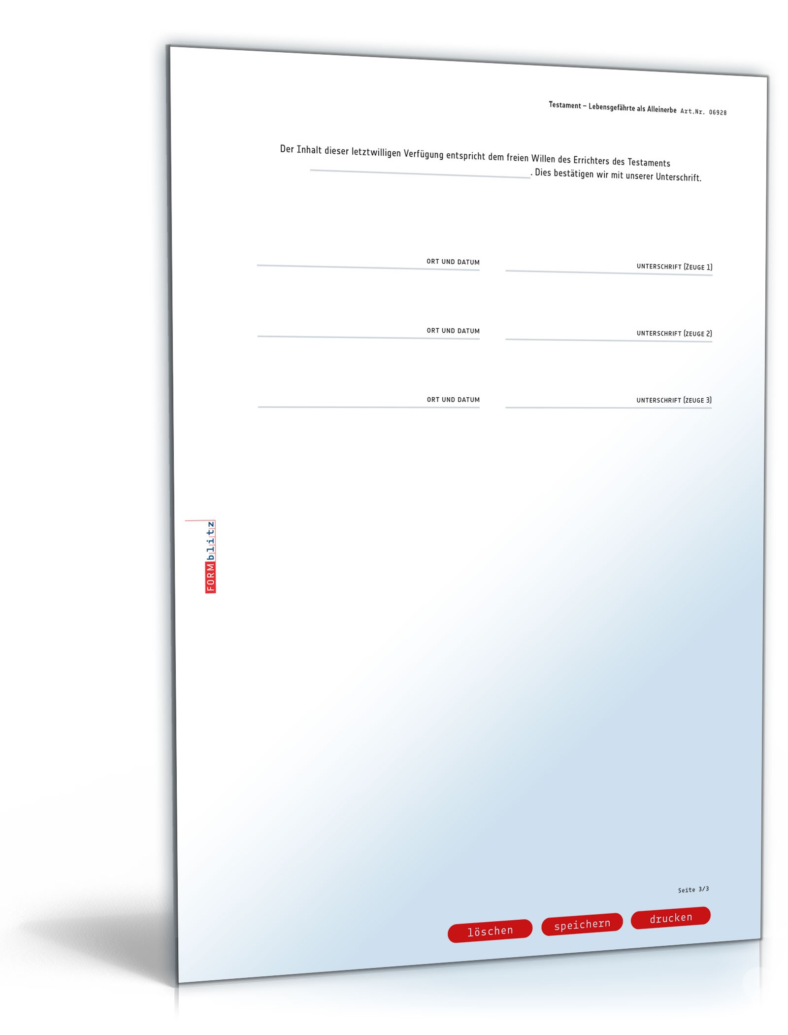 Testament - Lebensgefährte als Alleinerbe PDF. Seite: 3