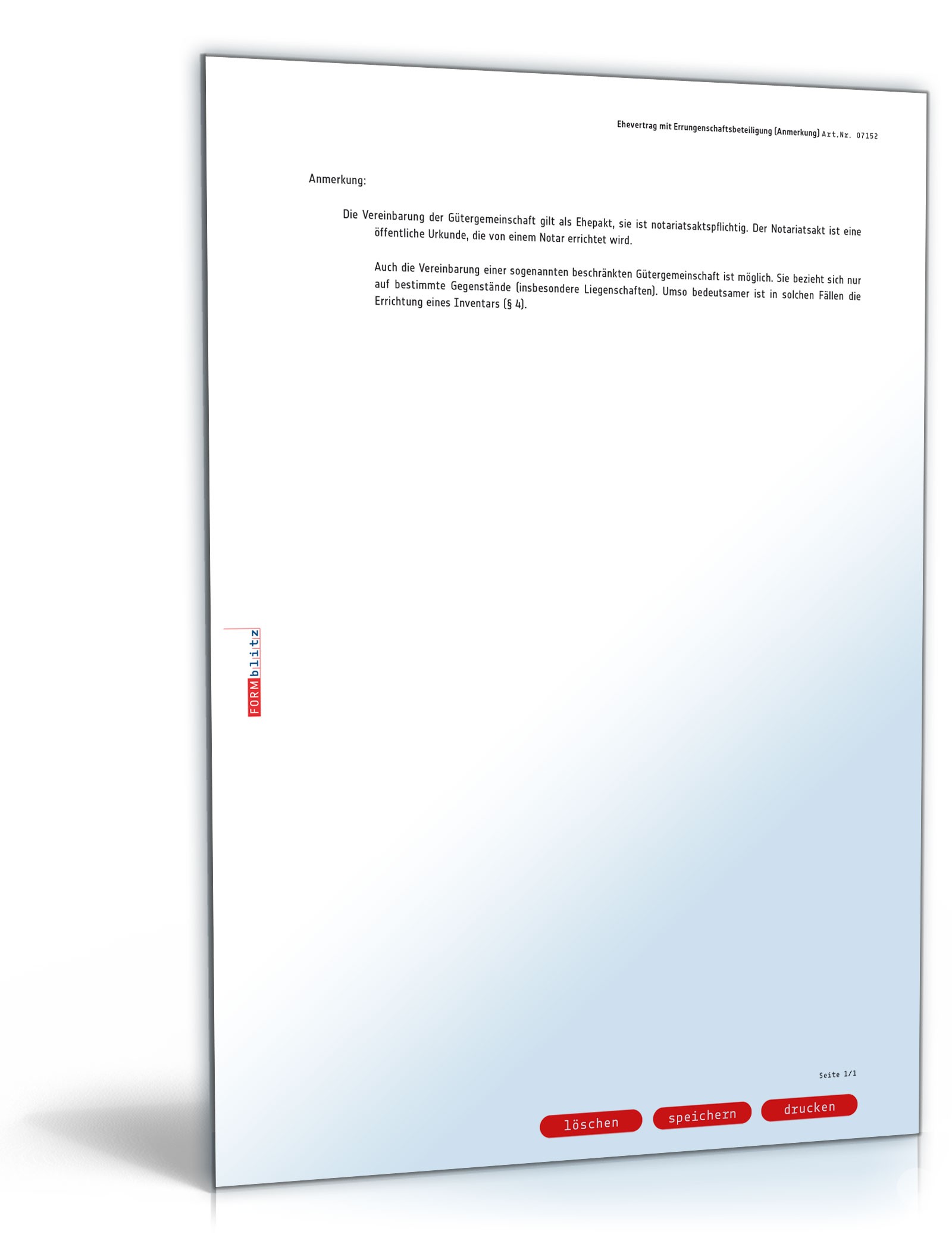 Ehevertrag mit Errungenschaftsbeteiligung PDF. Seite: 6