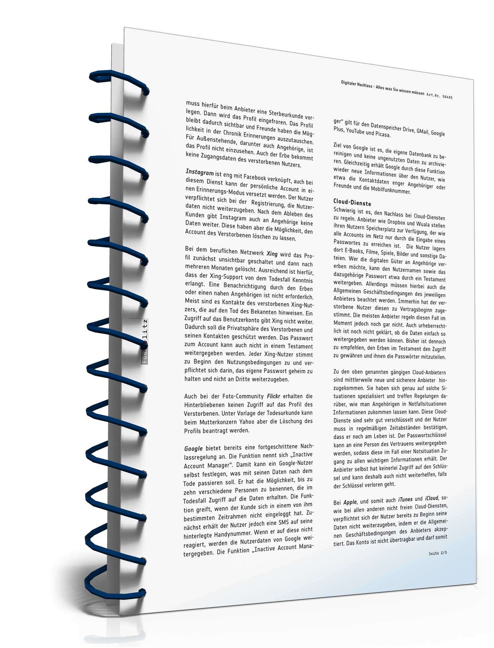 Digitales Testament + Ratgeber Excel. Seite: 7