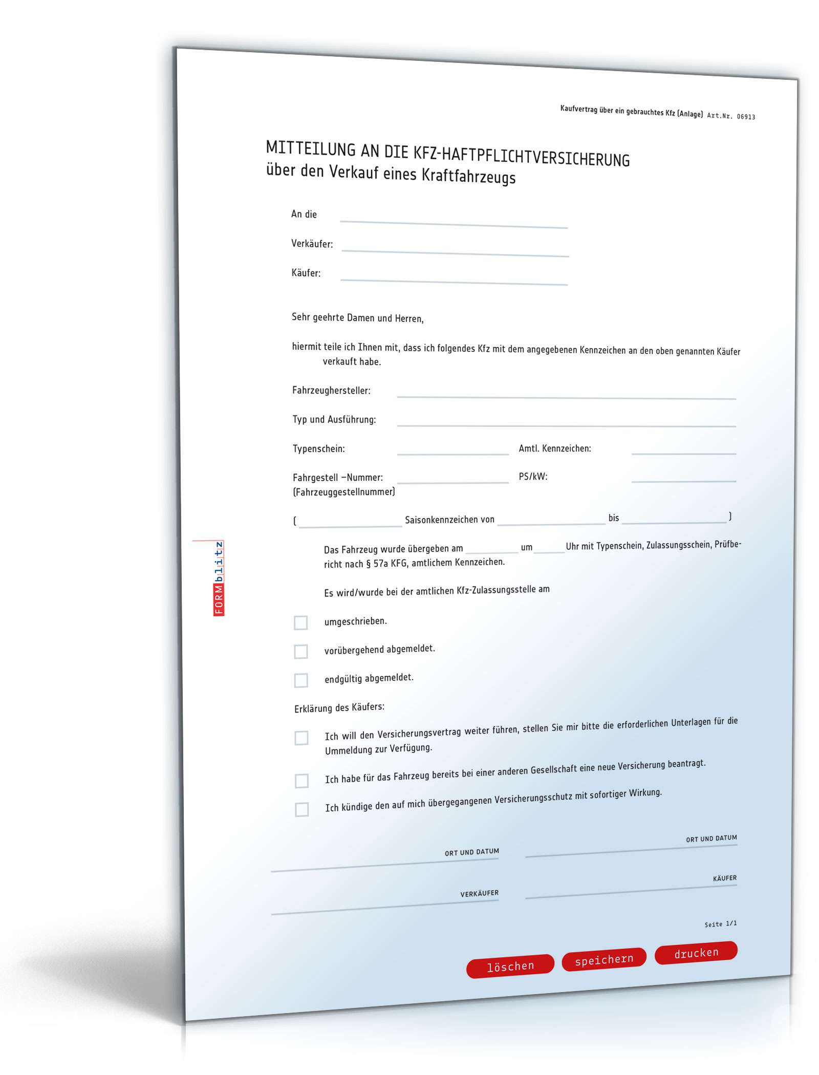Kaufvertrag über ein gebrauchtes Kraftfahrzeug PDF. Seite: 6