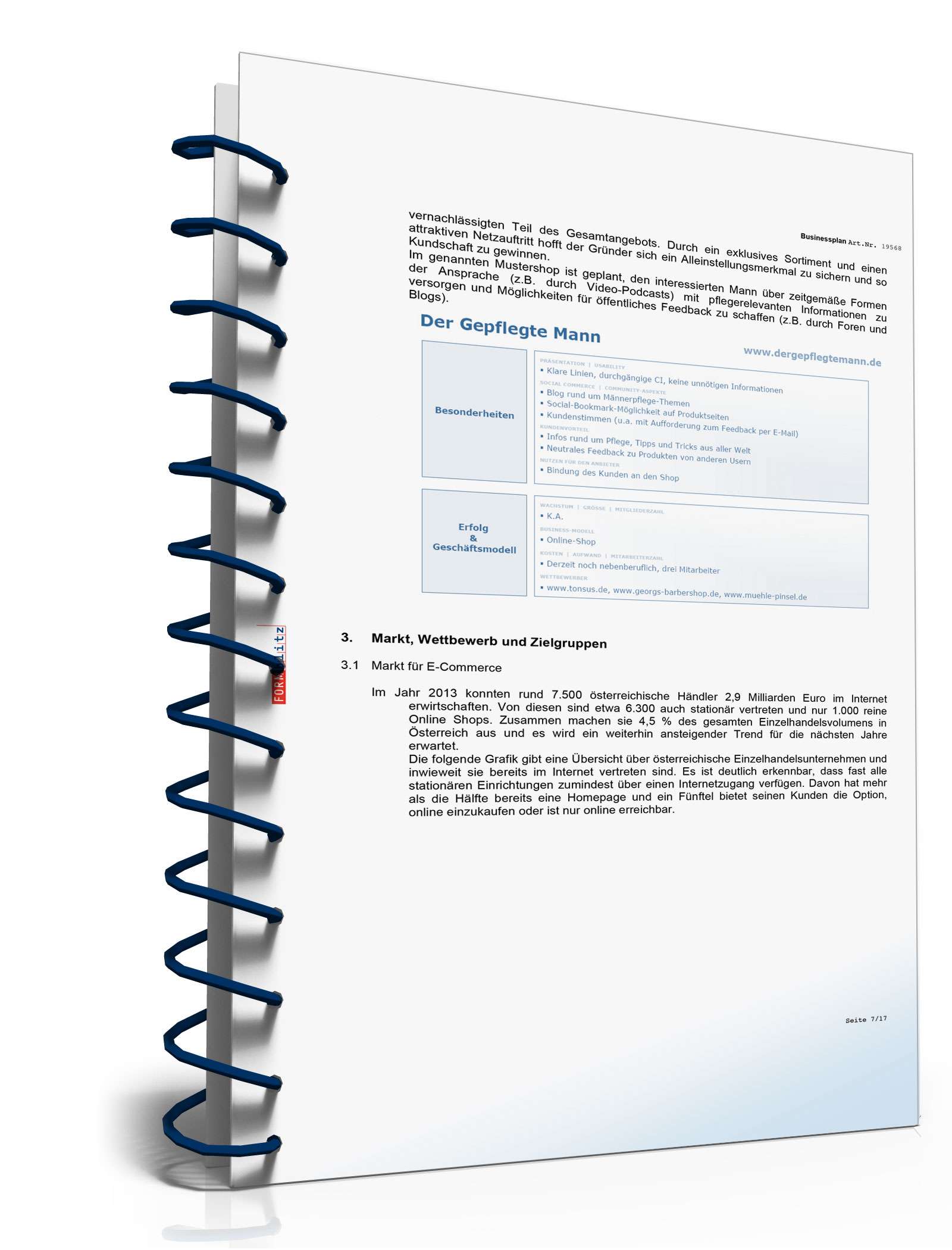 Businessplan für einen Online-Shop Excel. Seite: 5