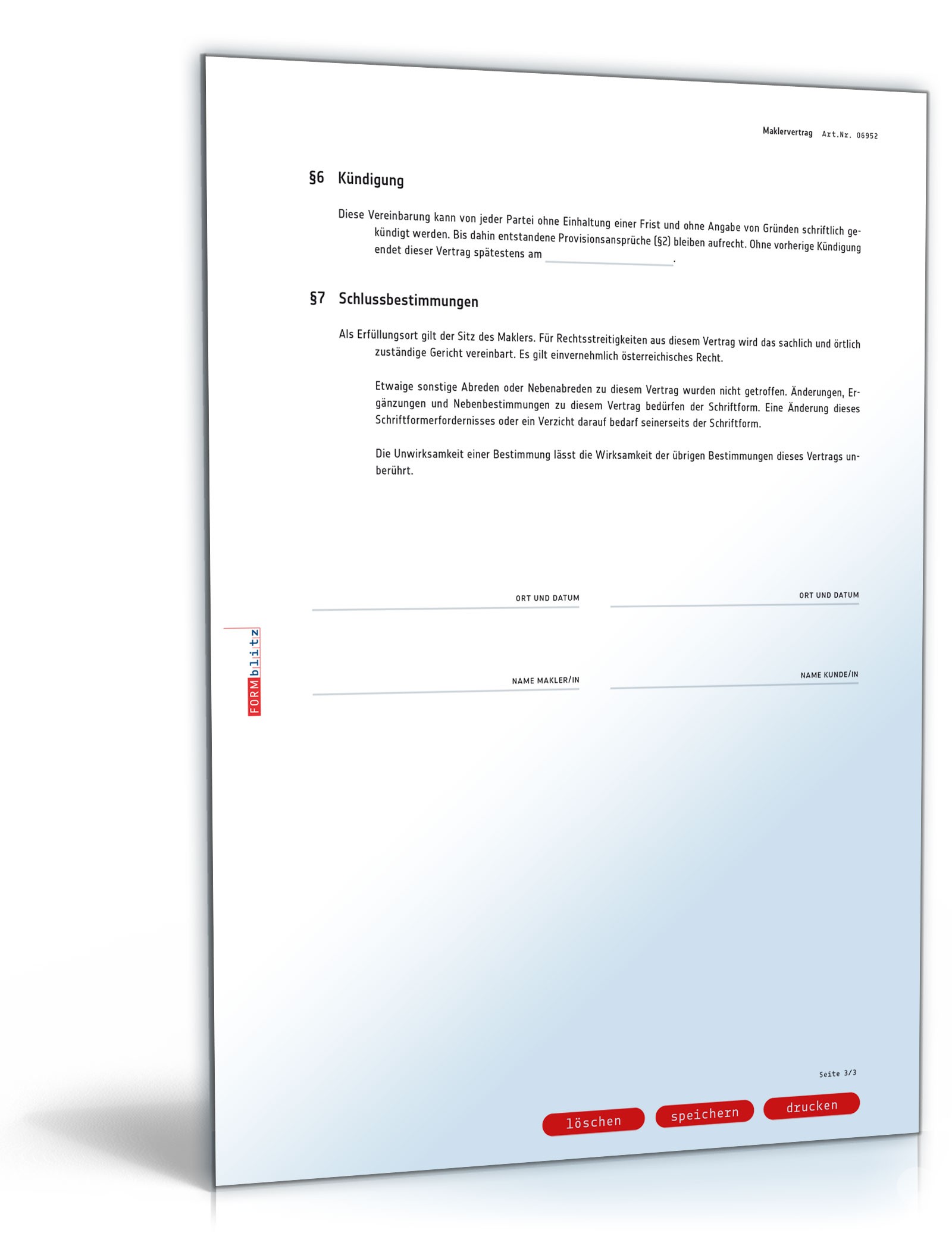 Maklervertrag PDF. Seite: 3