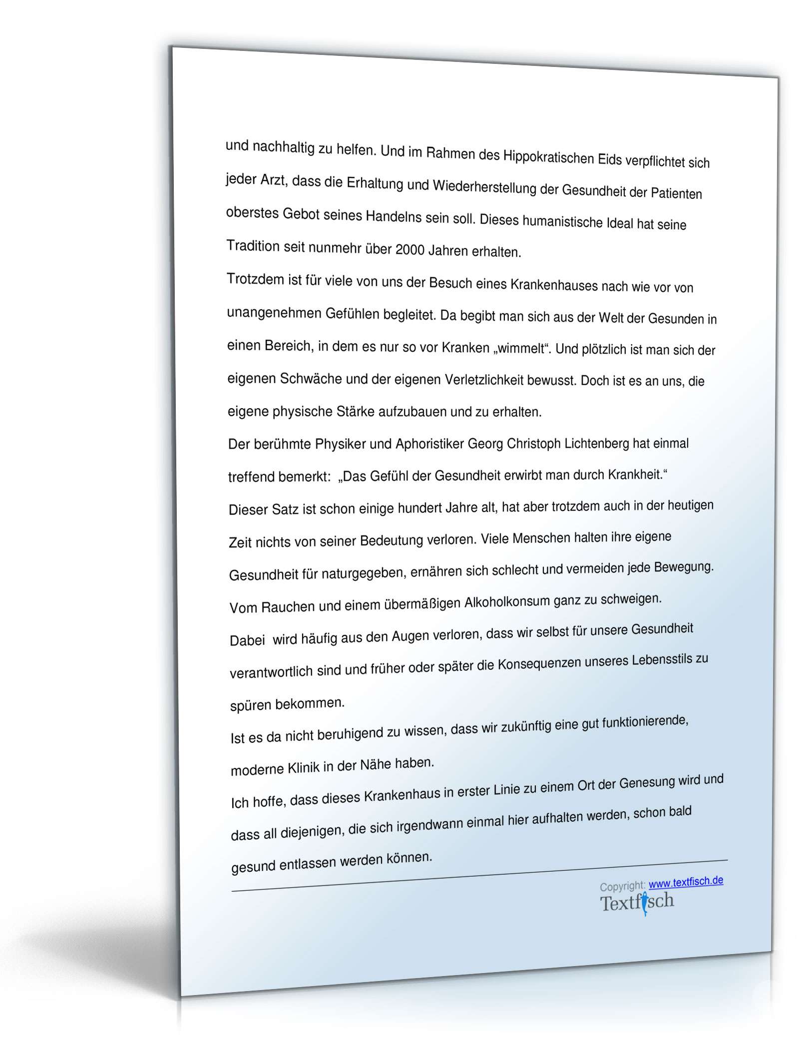 Eröffnungsrede - Eröffnung einer Klinik  PDF. Seite: 3