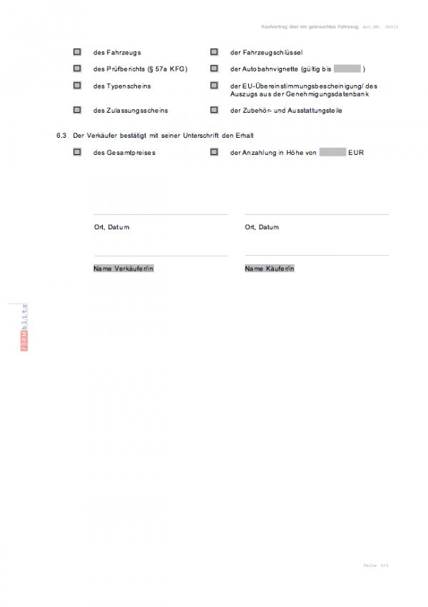 Kaufvertrag über ein gebrauchtes Kraftfahrzeug Word. Seite: 3