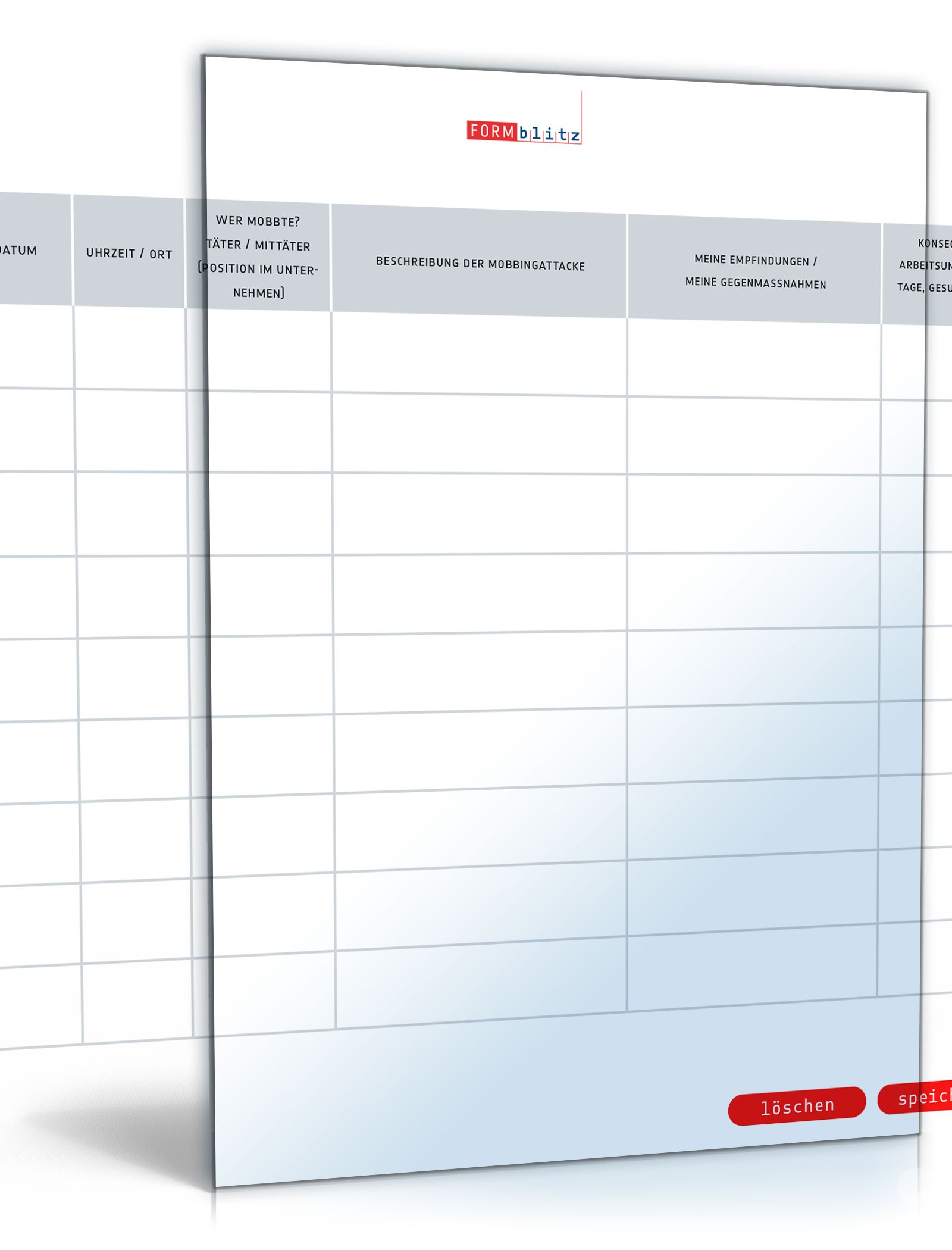 Mobbing-Protokoll mit Checkliste PDF. Seite: 2