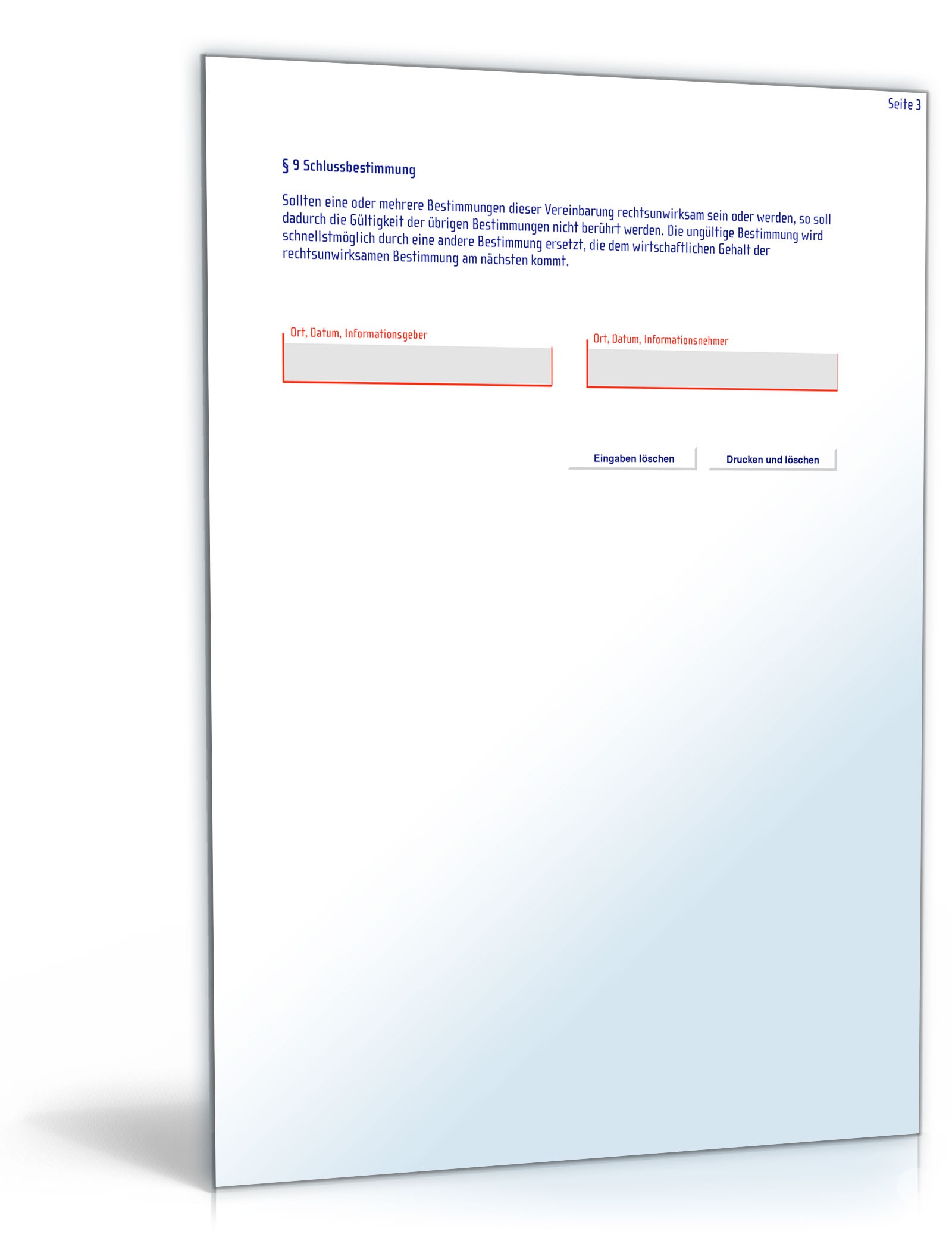 Geheimhaltungsvereinbarung PDF. Seite: 3