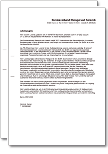 Dienstzeugnis-Paket (Presse-Referent/in) Excel