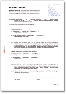 Einfaches Testament Word