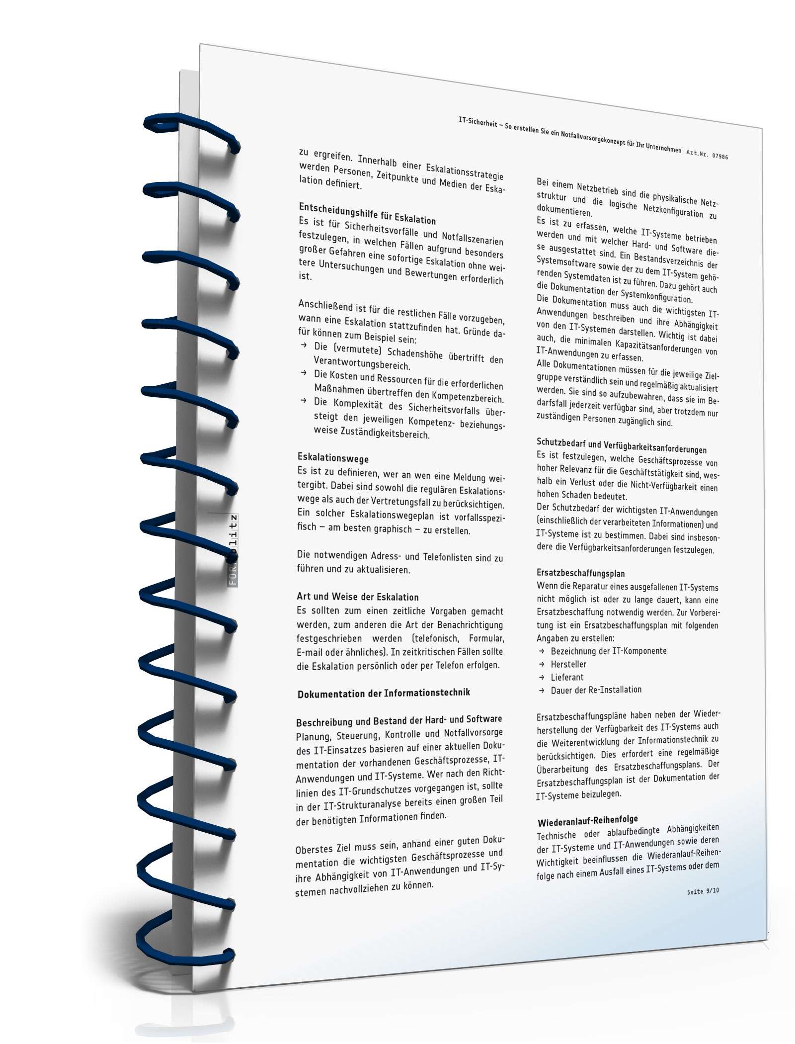 IT-Sicherheit - So erstellen Sie ein Notfallvorsorgekonzept für Ihr Unternehmen PDF. Seite: 10