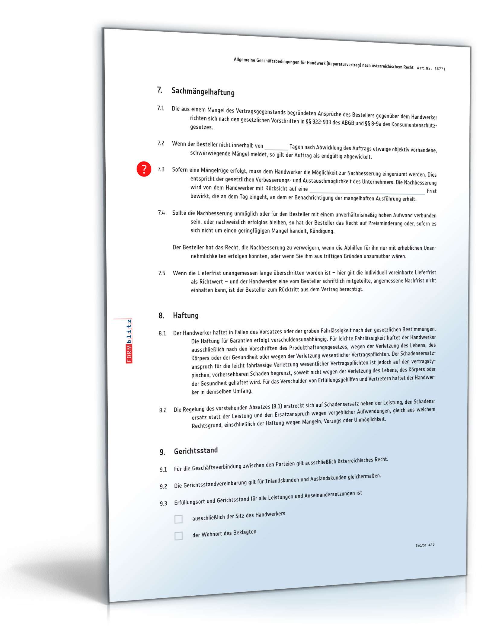 AGB für Handwerksbetriebe PDF. Seite: 4